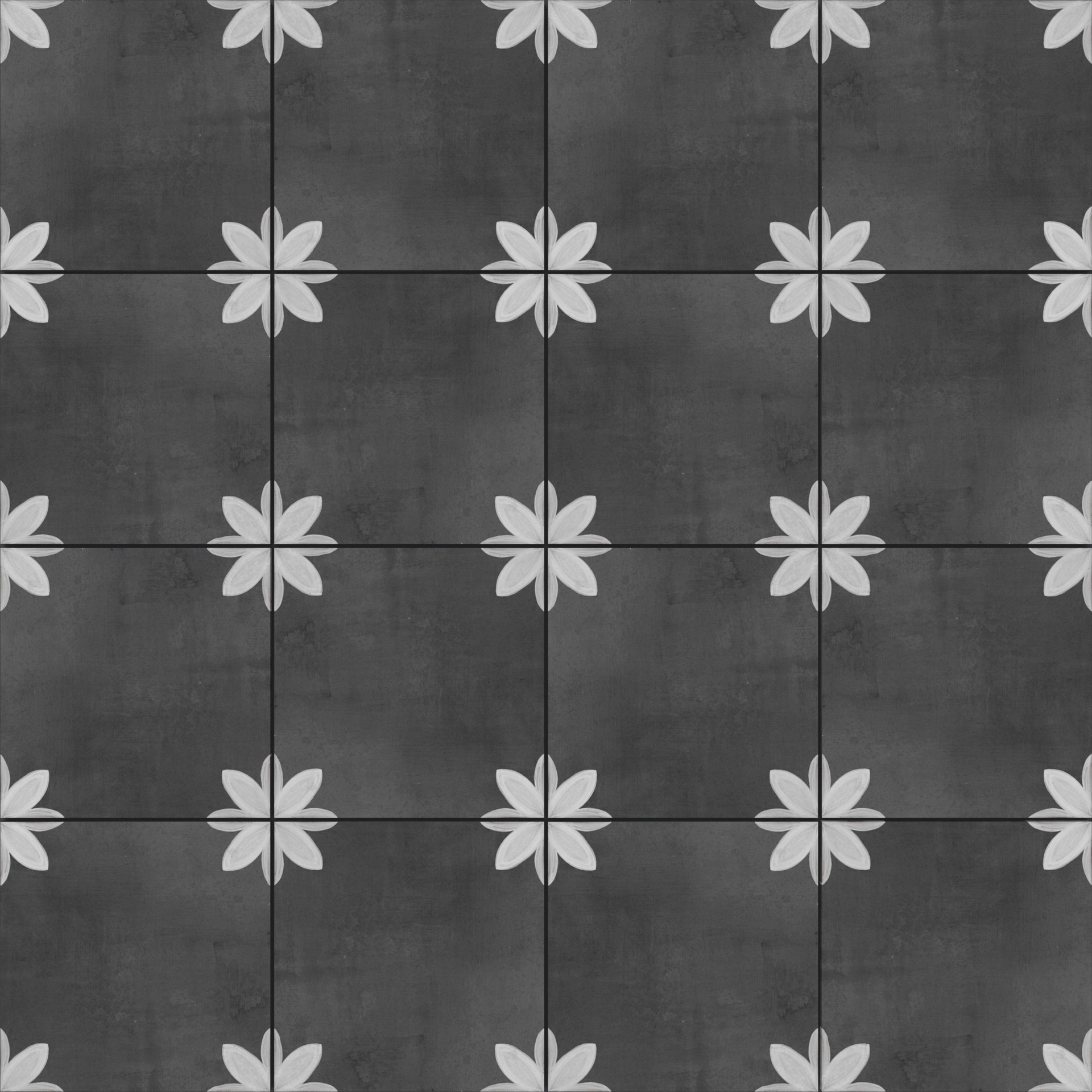slide 1 of 6, allen + roth Fiona Black 8-in x 8-in Matte Porcelain Floor and Wall Tile ( 0.42-sq ft Piece ), 1 ct