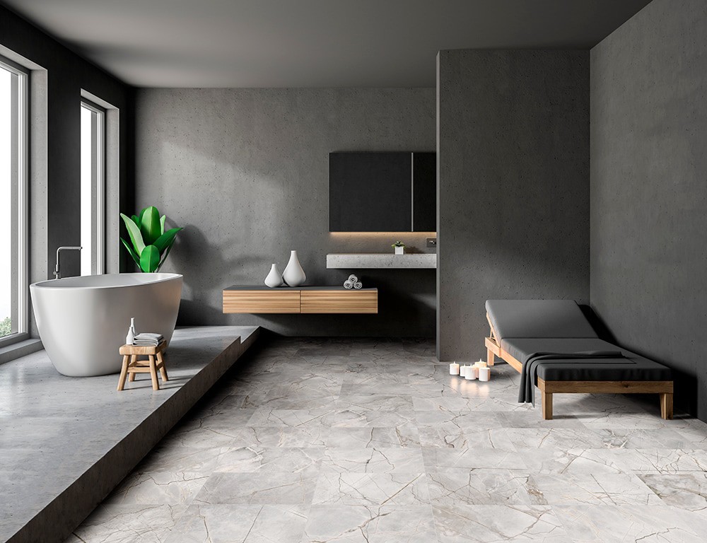 slide 4 of 6, Origin 21 Lucca Chalk 12-in x 24-in Matte Porcelain Floor and Wall Tile ( 1.93-sq ft Piece ), 1 ct