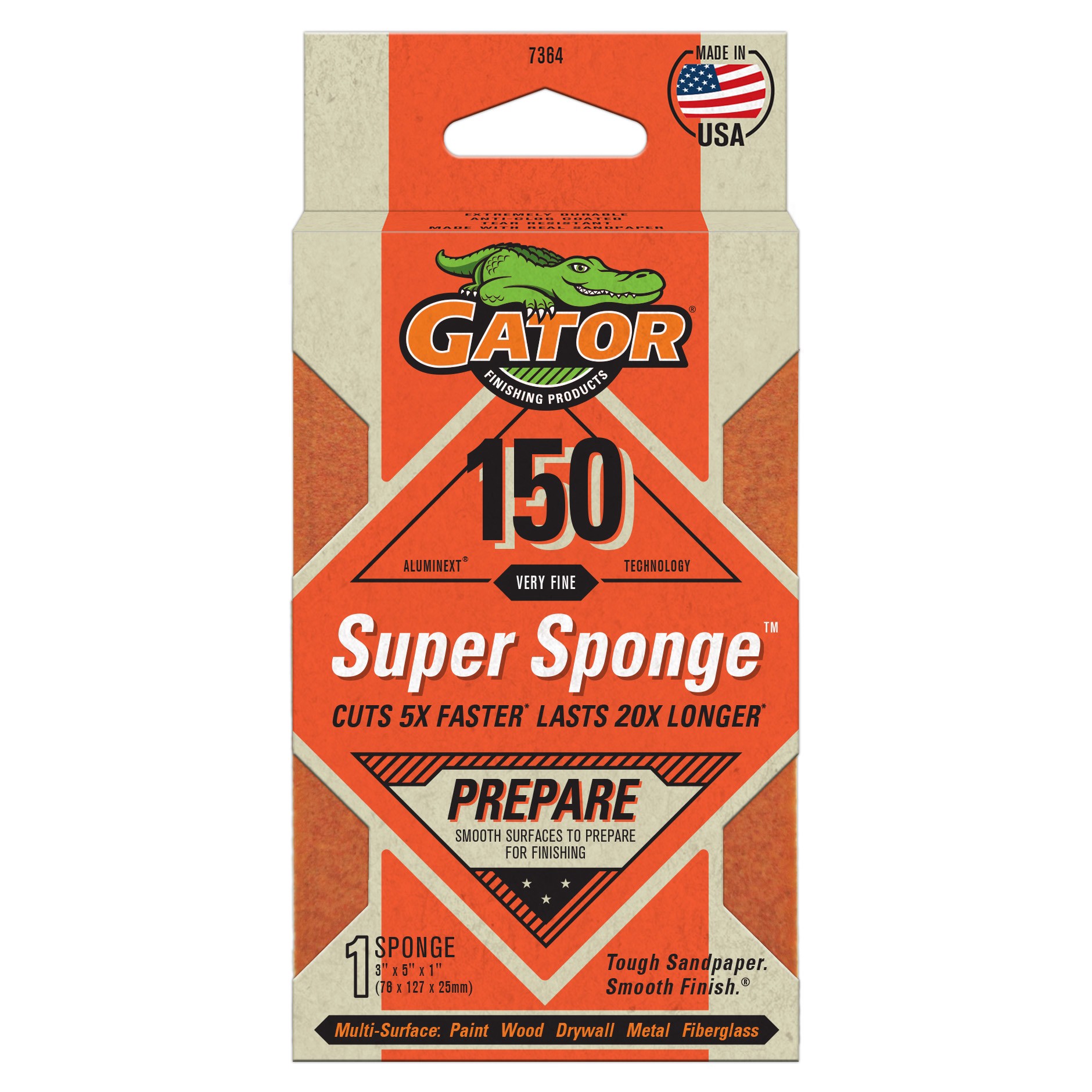 slide 1 of 6, Gator AlumiNext Medium 150-Grit Sanding sponge 3-in x 5-in, 1 ct