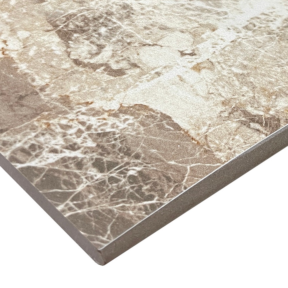 slide 3 of 6, allen + roth Breccia Breccia 3-in x 12-in Polished Porcelain Bullnose Tile, 1 ct
