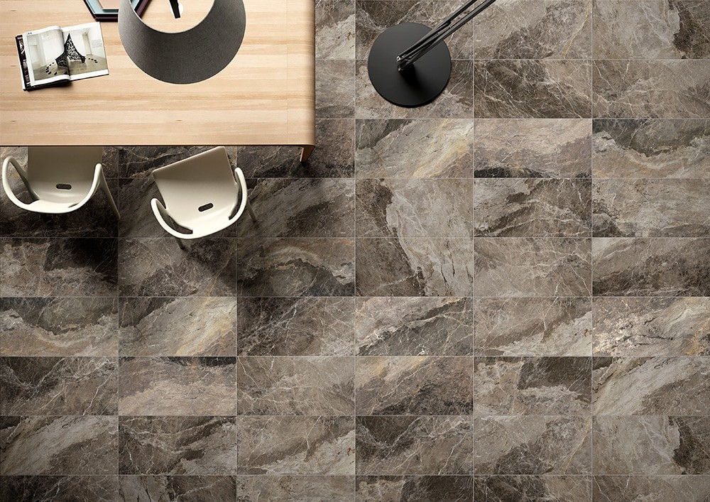 slide 4 of 6, allen + roth Breccia Breccia 3-in x 12-in Polished Porcelain Bullnose Tile, 1 ct