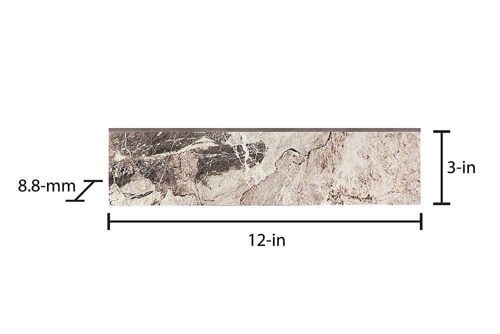 slide 6 of 6, allen + roth Breccia Breccia 3-in x 12-in Polished Porcelain Bullnose Tile, 1 ct