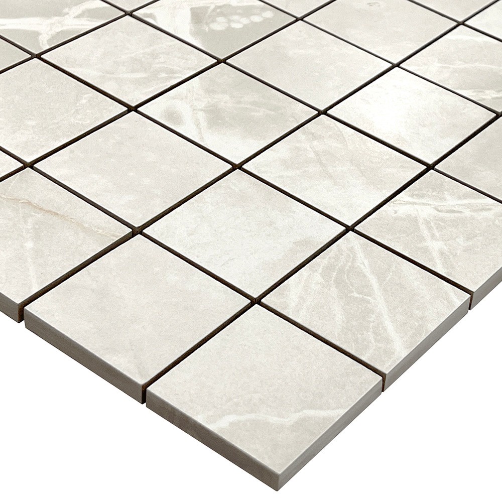 slide 2 of 6, Origin 21 Lucca Chalk 12-in x 12-in Matte Porcelain Mosaic Floor and Wall Tile ( 0.95-sq ft Piece ), 1 ct
