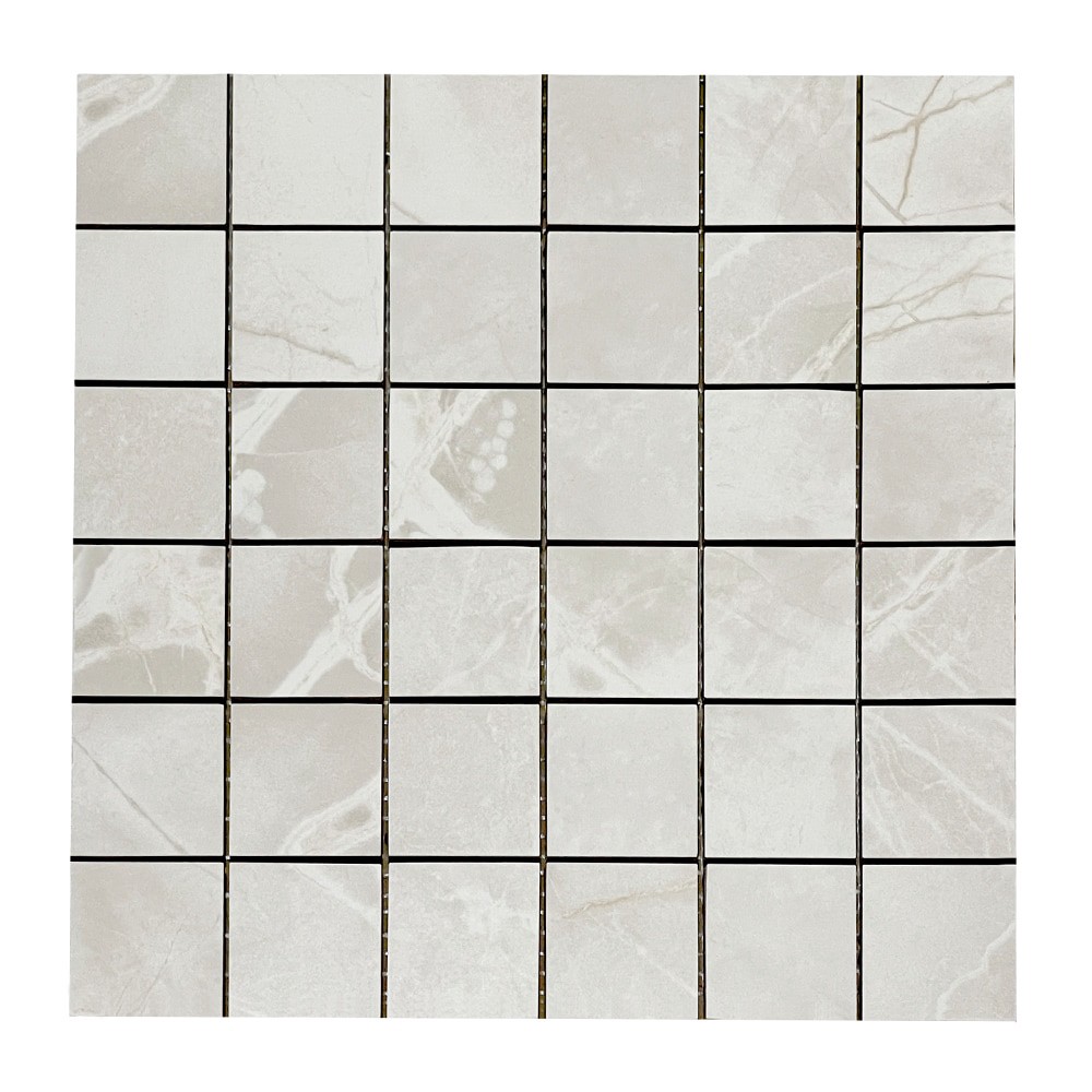 slide 3 of 6, Origin 21 Lucca Chalk 12-in x 12-in Matte Porcelain Mosaic Floor and Wall Tile ( 0.95-sq ft Piece ), 1 ct