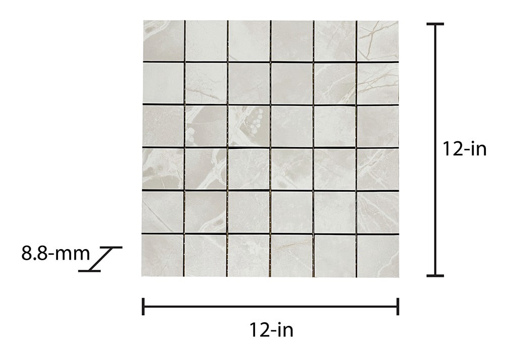 slide 6 of 6, Origin 21 Lucca Chalk 12-in x 12-in Matte Porcelain Mosaic Floor and Wall Tile ( 0.95-sq ft Piece ), 1 ct