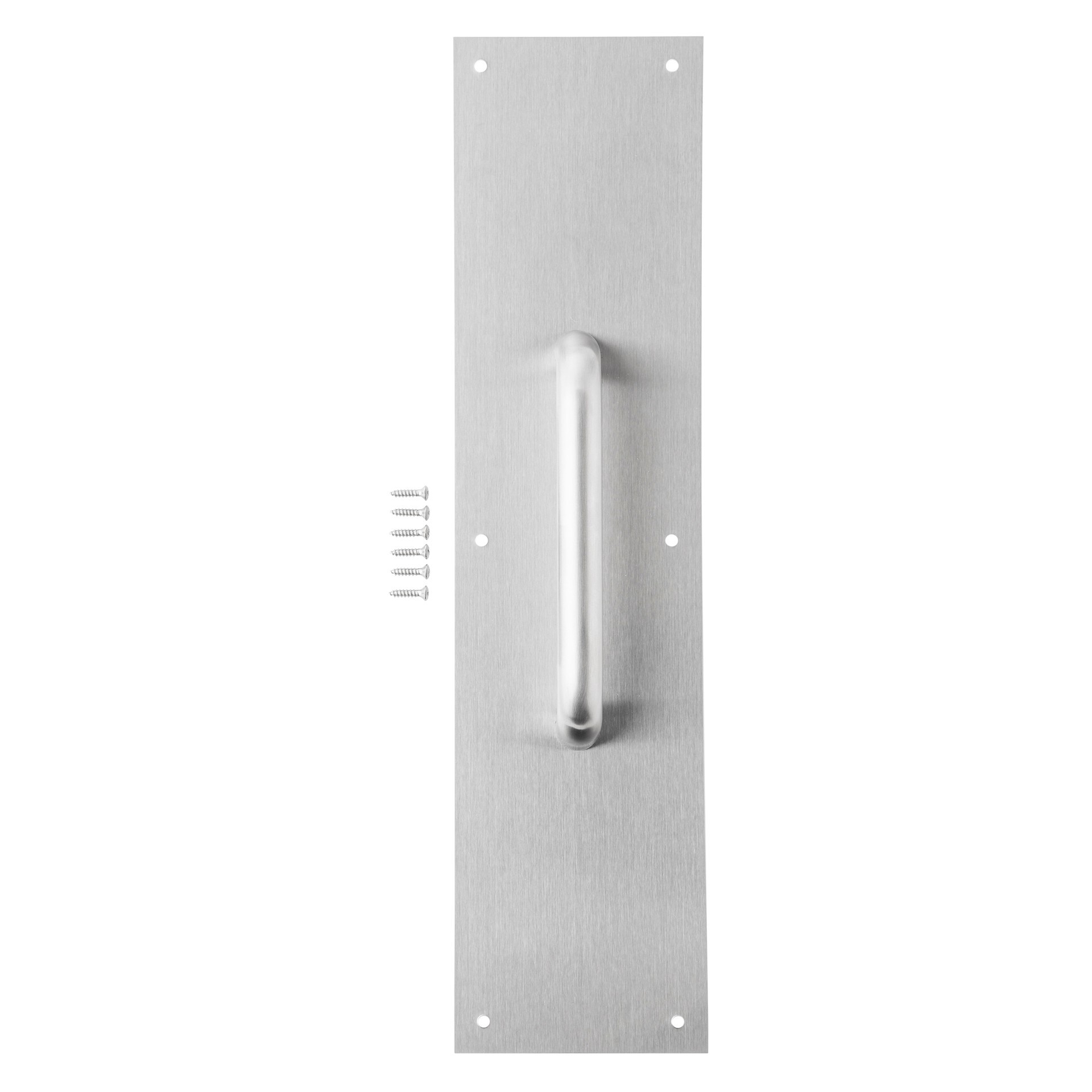 slide 5 of 6, BRINKS COMMERCIAL Industrial Duty Commercial 4-in W x 16-in H Stainless steel Pull plate, 1 ct