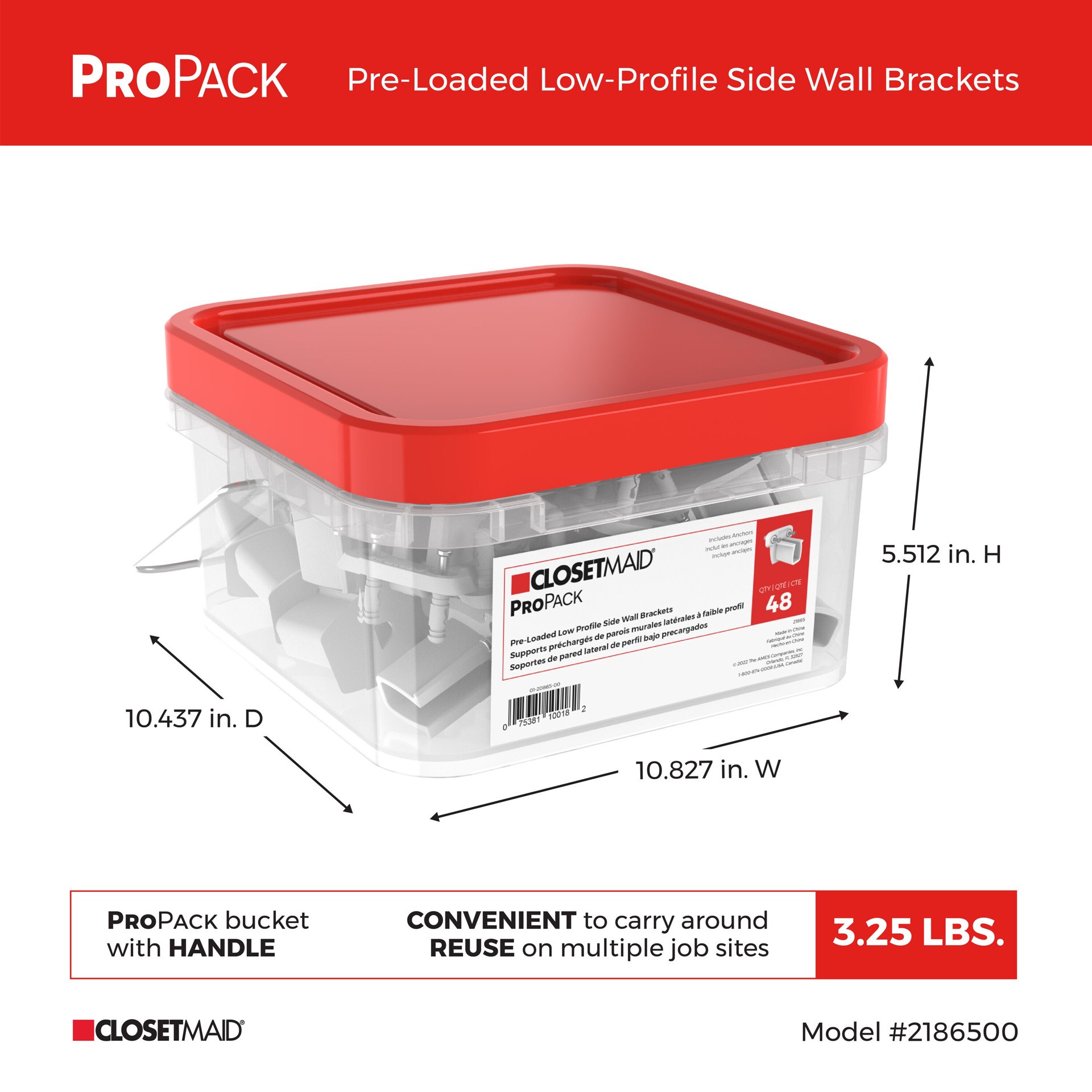 slide 6 of 6, ClosetMaid ProPack 48-Pack White Resin Wire Shelf Hardware, 1 ct