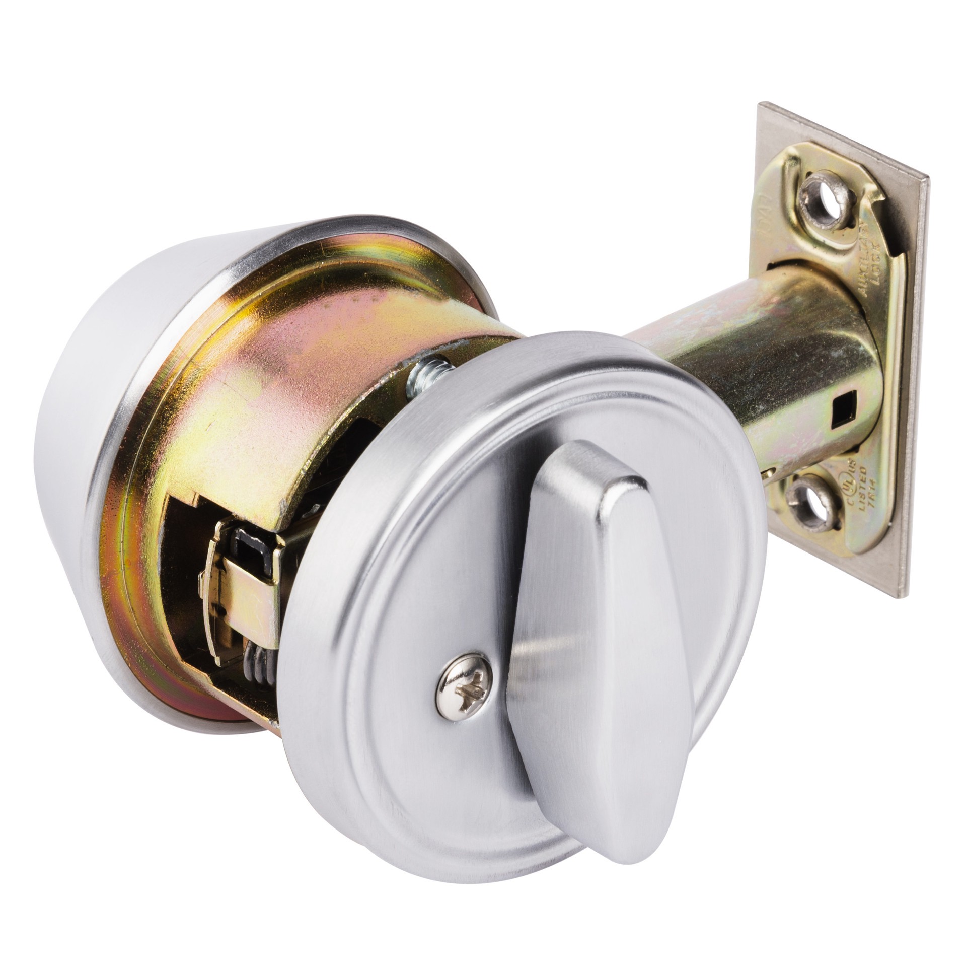 slide 4 of 6, BRINKS COMMERCIAL Industrial Duty Commercial Satin Chrome Single Cylinder Deadbolt, 1 ct
