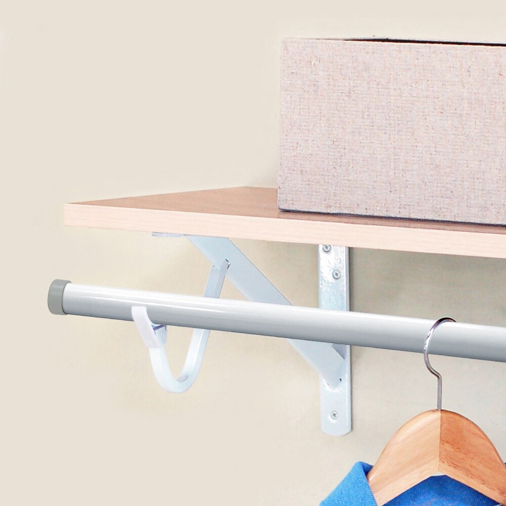 slide 4 of 6, Project Source Closet rod accessories 0.67-in x 1.42-in x 1.42-in Gray Plastic Clothing rod, 1 ct