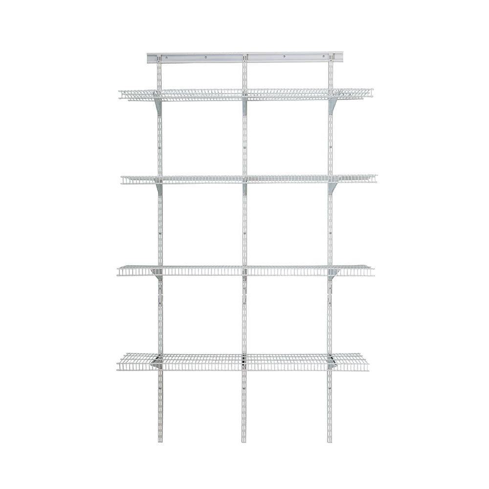 slide 2 of 6, ClosetMaid ShelfTrack Pantry 4-ft to 4-ft x 16.75-in White Wire Closet Kit, 1 ct