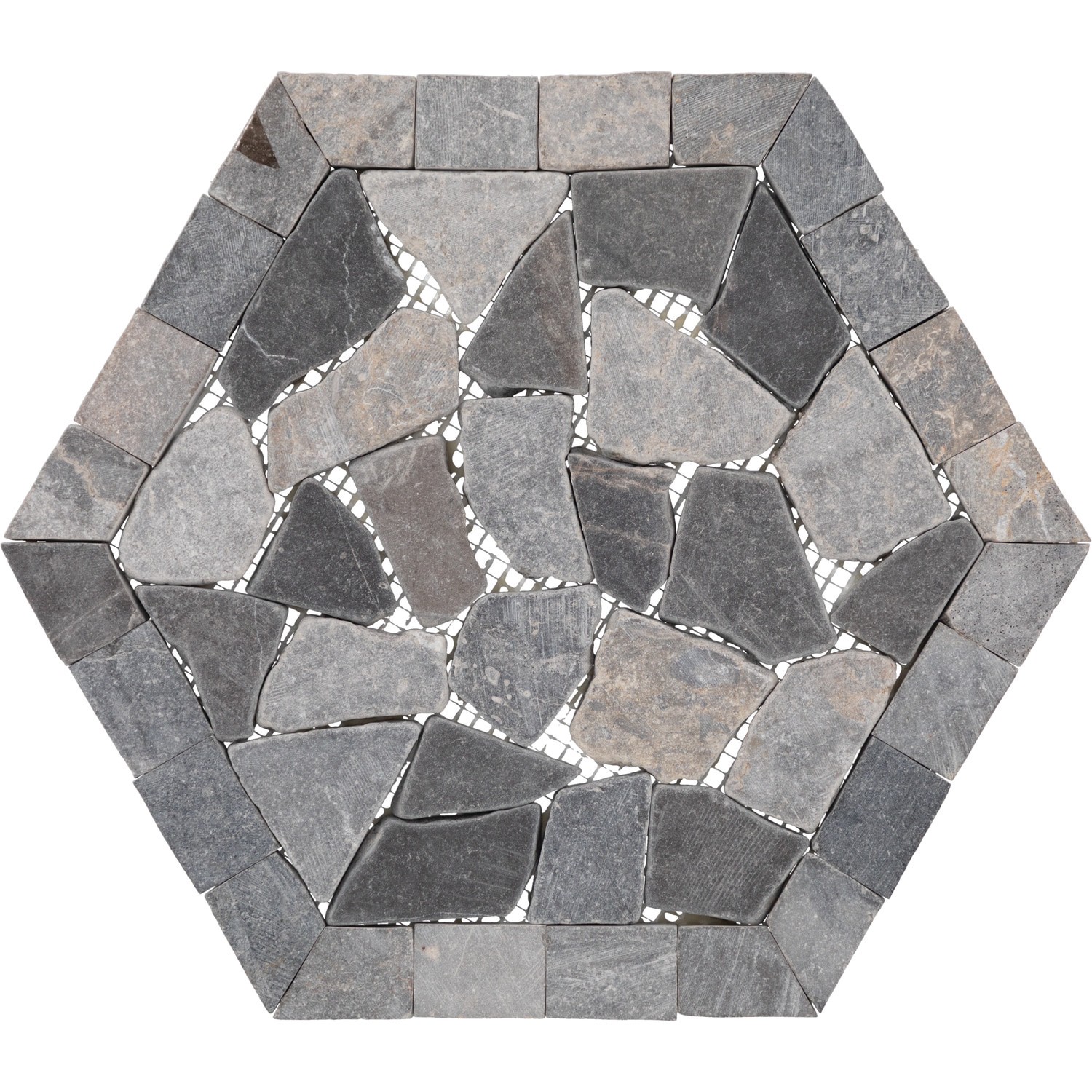 slide 3 of 6, American Olean Genuine Stone Rock Mill Gray 10-in x 11-in Tumbled Natural Marble/limestone Pebble Mosaic Floor and Wall Tile ( 0.629-sq ft Piece ), 1 ct
