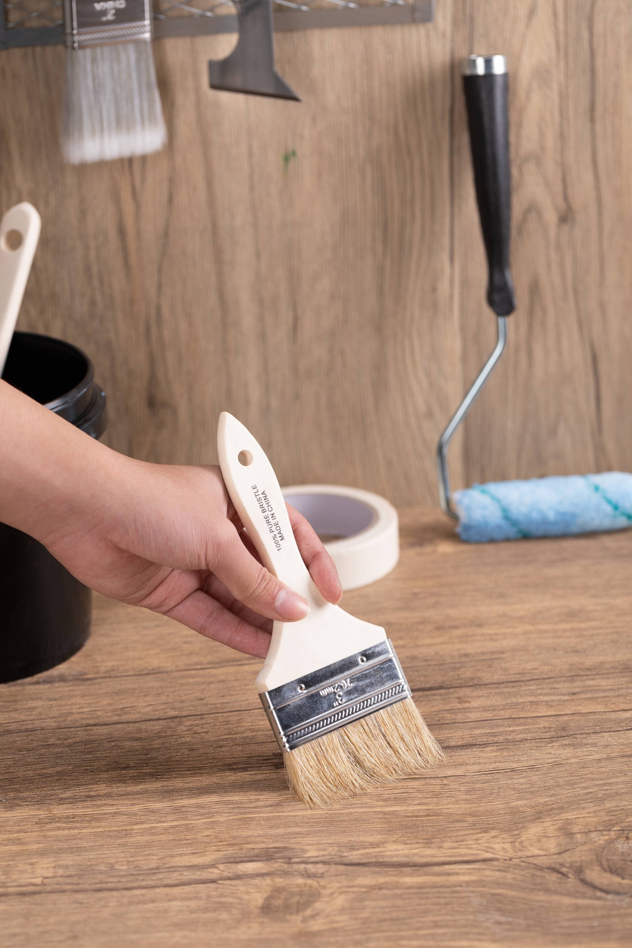 slide 6 of 6, Project Source 4-in Flat Chip Brush, 1 ct