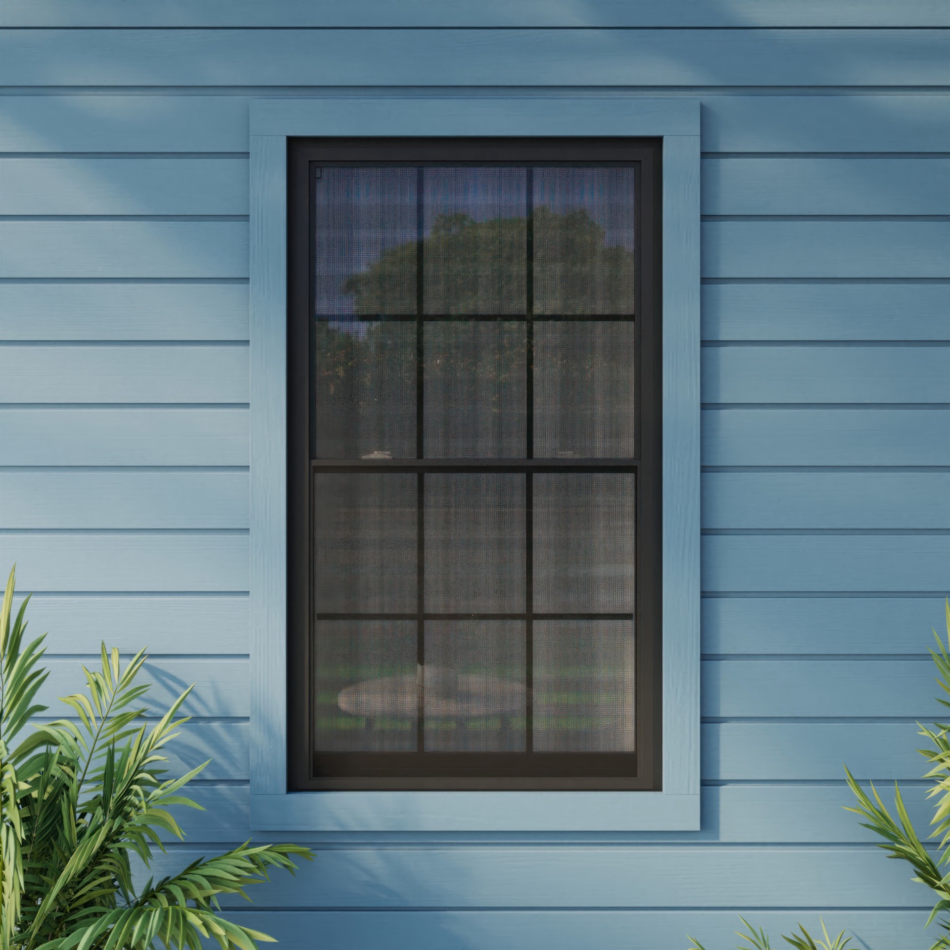 slide 5 of 6, United Window & Door PRO Series 35-1/2-in x 59-1/2-in Black Exterior White Interior Vinyl New construction Double Hung Window Low-E argon Double Pane Glass with Grids (Full Screen Included), 1 ct