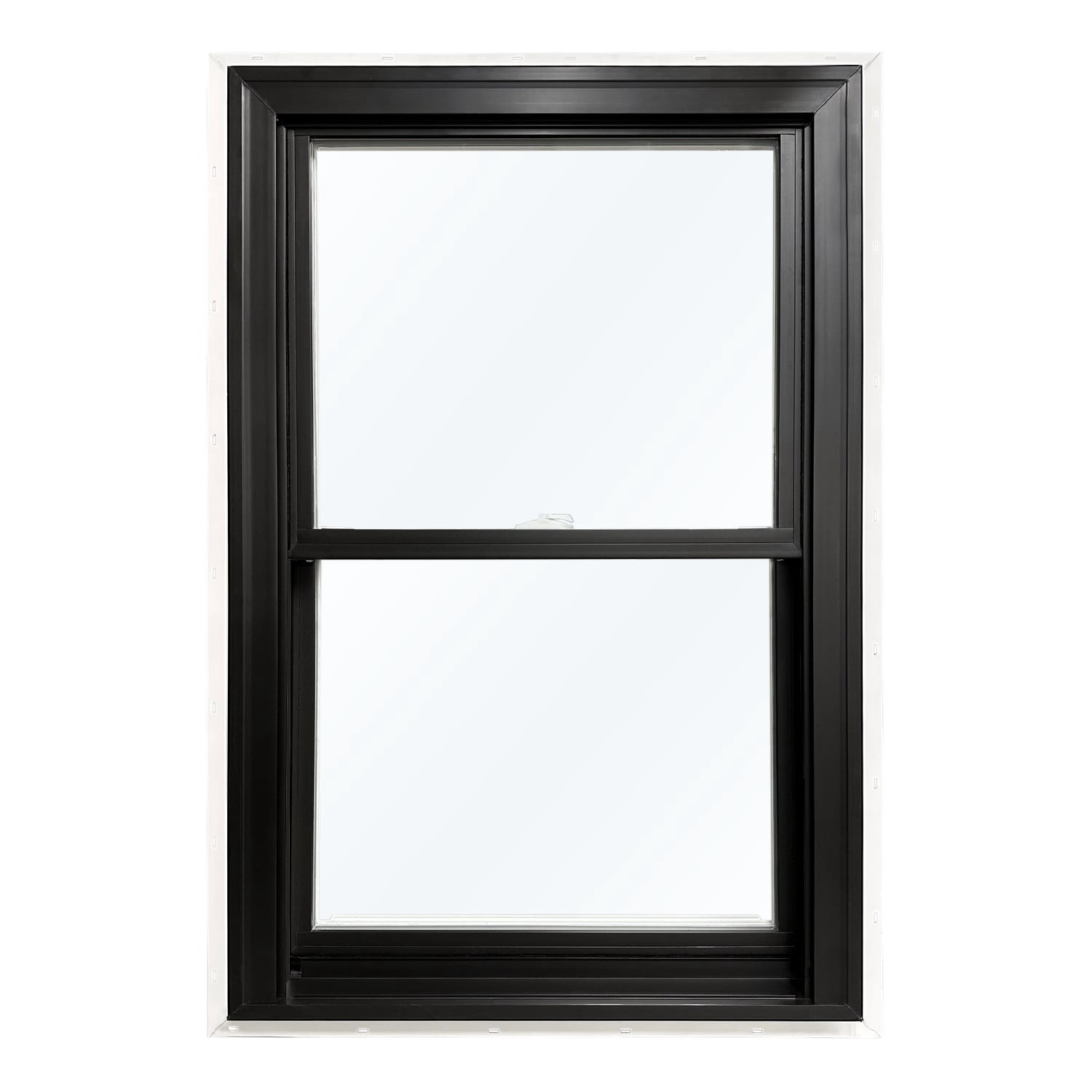 slide 1 of 6, United Window & Door PRO Series 35-1/2-in x 65-1/2-in Black Exterior White Interior Vinyl New construction Double Hung Window Low-E argon Double Pane Glass (Full Screen Included), 1 ct