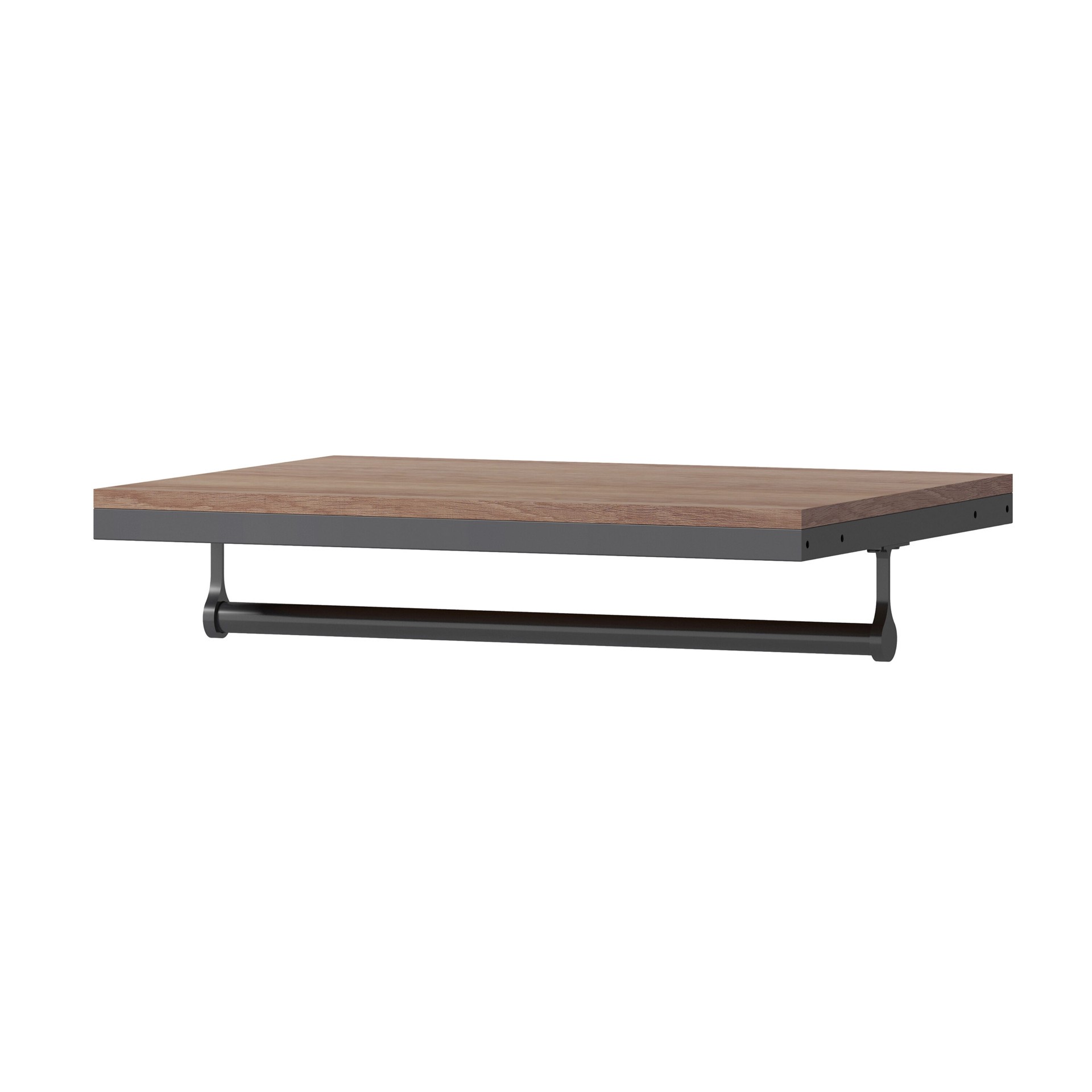 slide 1 of 6, Style Selections Camryn 36-in x 18-in D Brown Solid Shelving Wood closet shelf, 1 ct