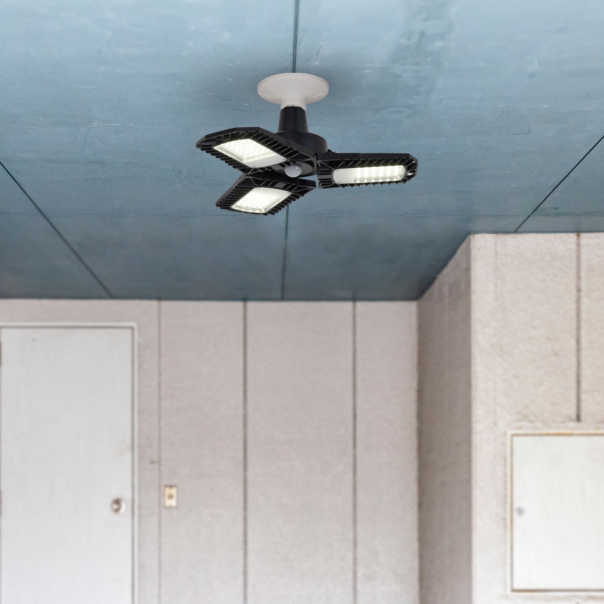 slide 6 of 6, Utilitech 1-ft 8000 Lumens Black 3 -Light LED Diffuser Garage Shop Light, 1 ct