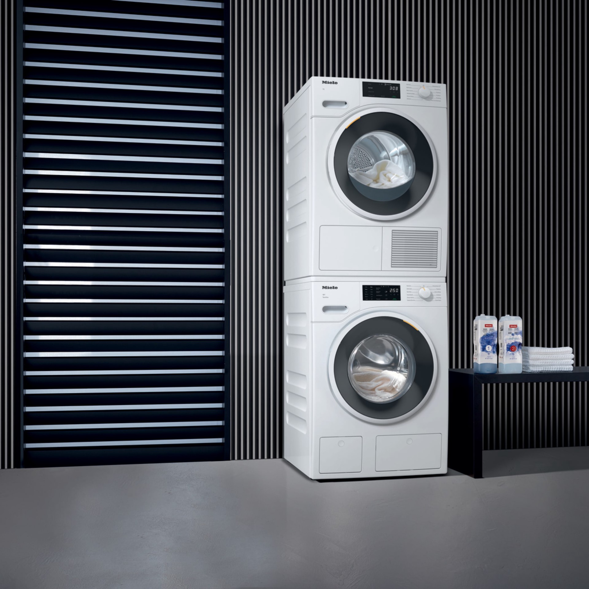 slide 2 of 3, Miele Plastic Laundry stacking kit ( Lotus white ), 1 ct