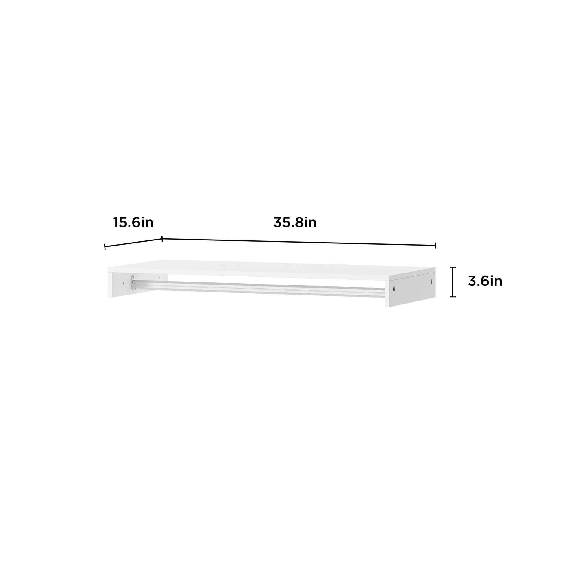 slide 3 of 6, Style Selections Lana 35.8-in x 15.6-in D White Solid Shelving Wood closet shelf, 1 ct