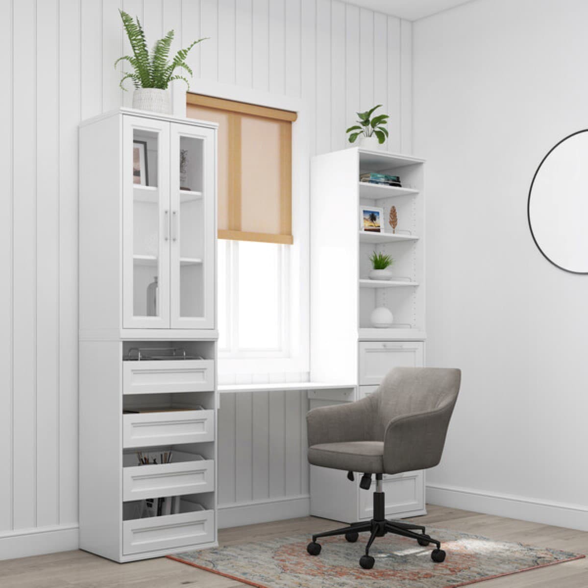 slide 4 of 6, Style Selections Lana 35.8-in x 15.6-in D White Solid Shelving Wood closet shelf, 1 ct