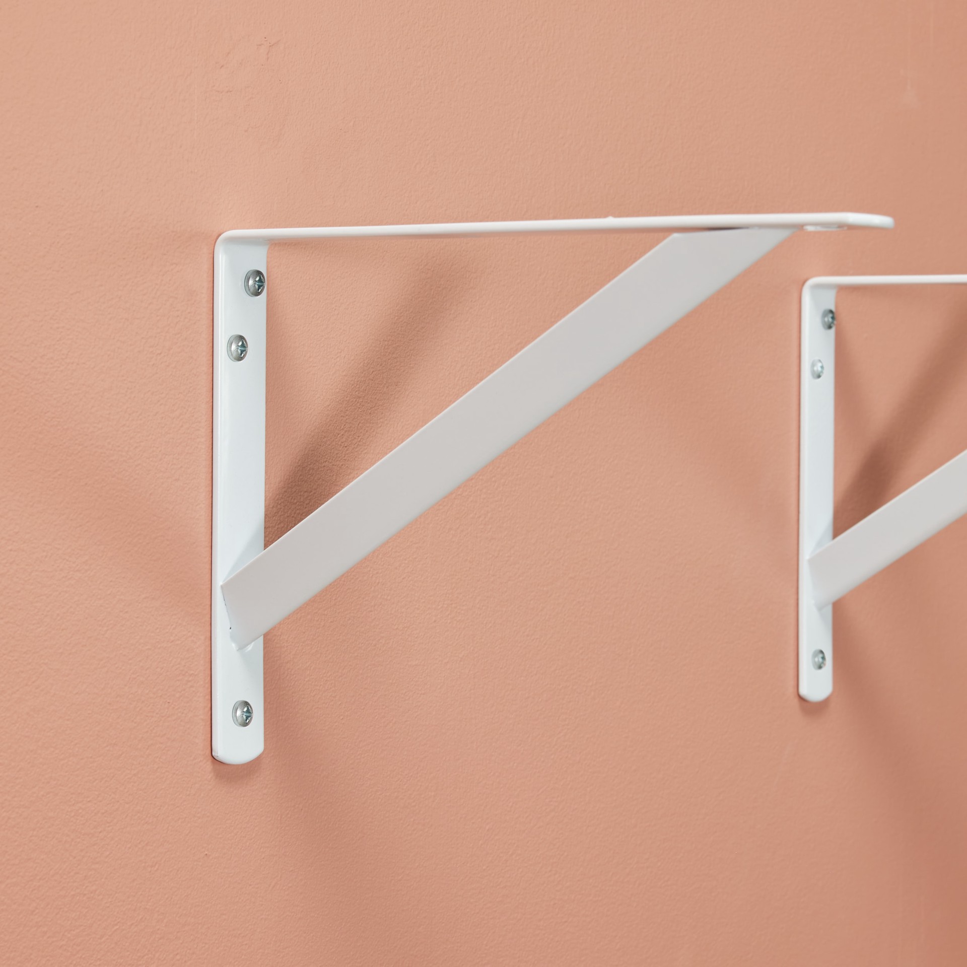 slide 4 of 6, Project Source 11.14-in L x 1.06-in W x 7.95-in D Heavy Duty White Shelf bracket, 1 ct