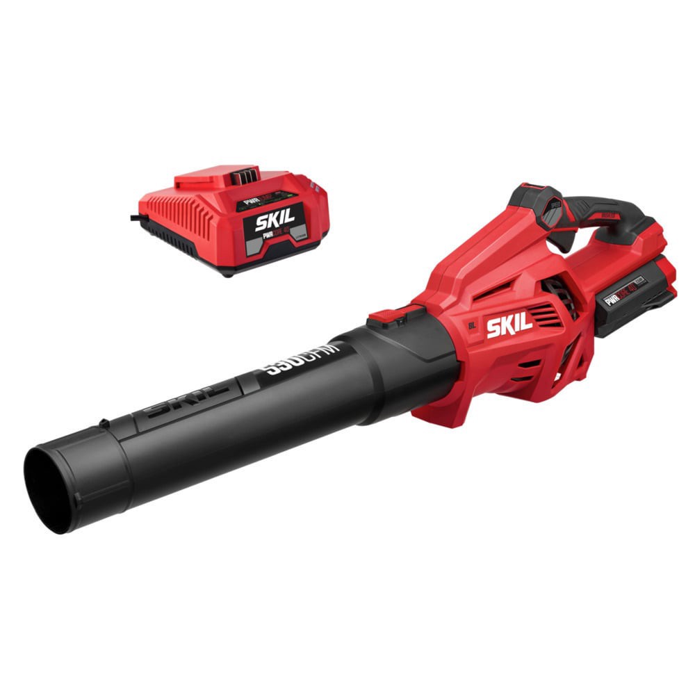 slide 1 of 6, SKIL PWR CORE 40-volt 530-CFM 120-MPH Battery Handheld Leaf Blower 2.5 Ah, 1 ct