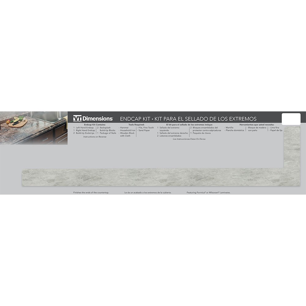 slide 1 of 6, VT Dimensions 7.5-in W x 28-in H x 0.75-in D White Bardiglio, Matte Waterfall Edge Laminate Kitchen countertop end cap, 1 ct