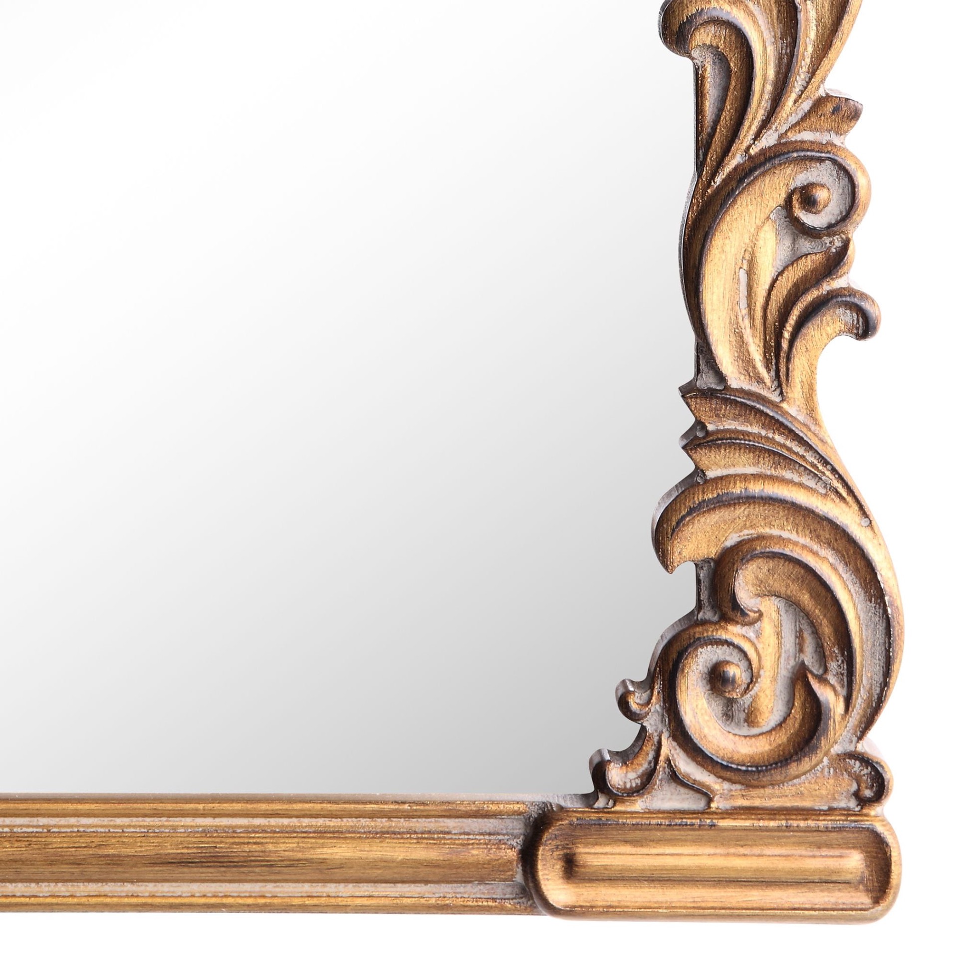 slide 5 of 6, allen + roth 28.4-in W x 35.0-in H Arch Gold Framed Wall Mirror, 1 ct