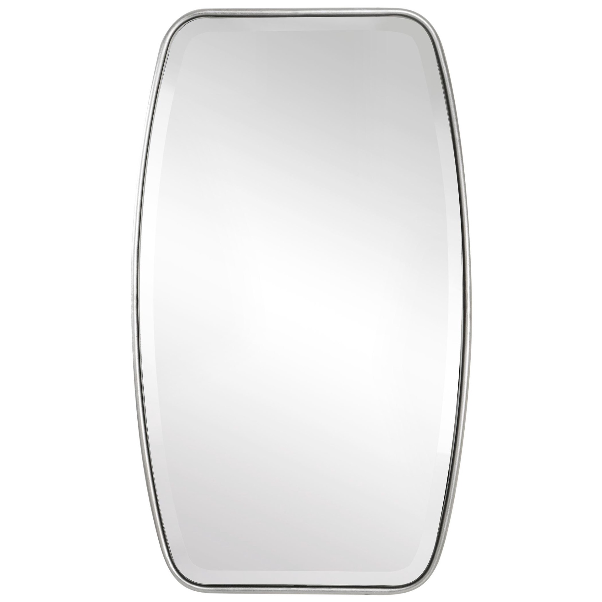 slide 2 of 6, allen + roth 21.125-in W x 36.125-in H Oval Silver Beveled Wall Mirror, 1 ct