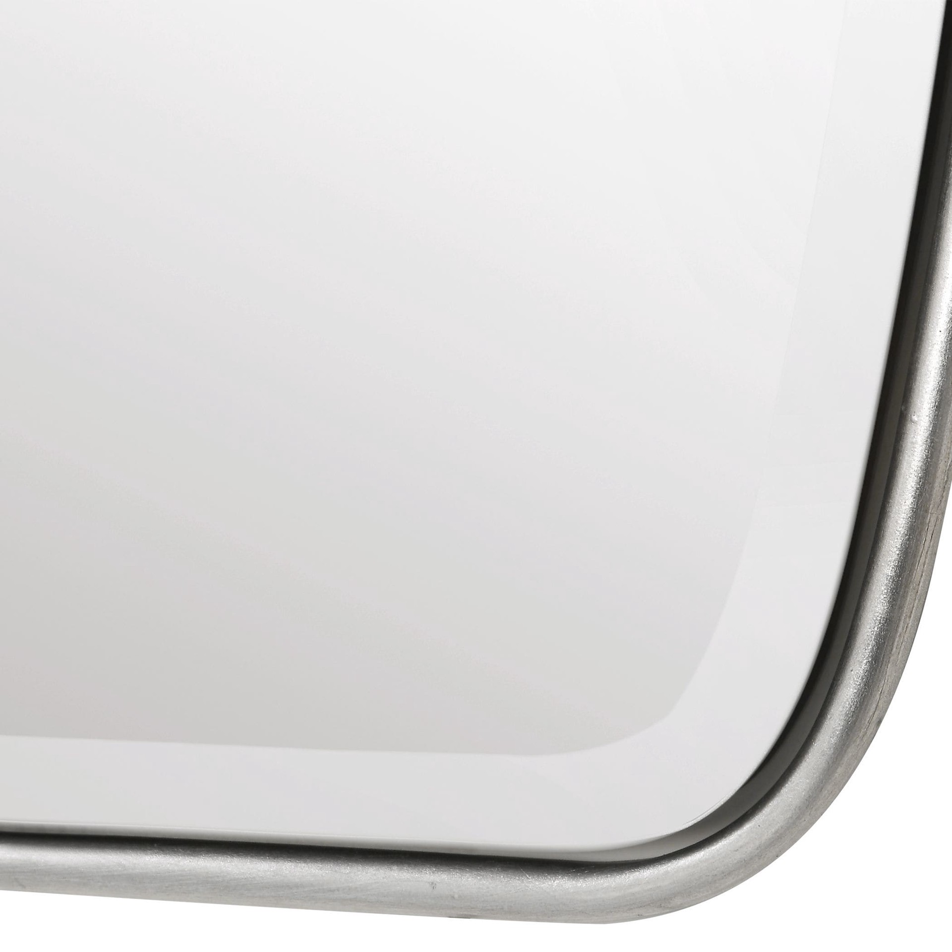 slide 5 of 6, allen + roth 21.125-in W x 36.125-in H Oval Silver Beveled Wall Mirror, 1 ct