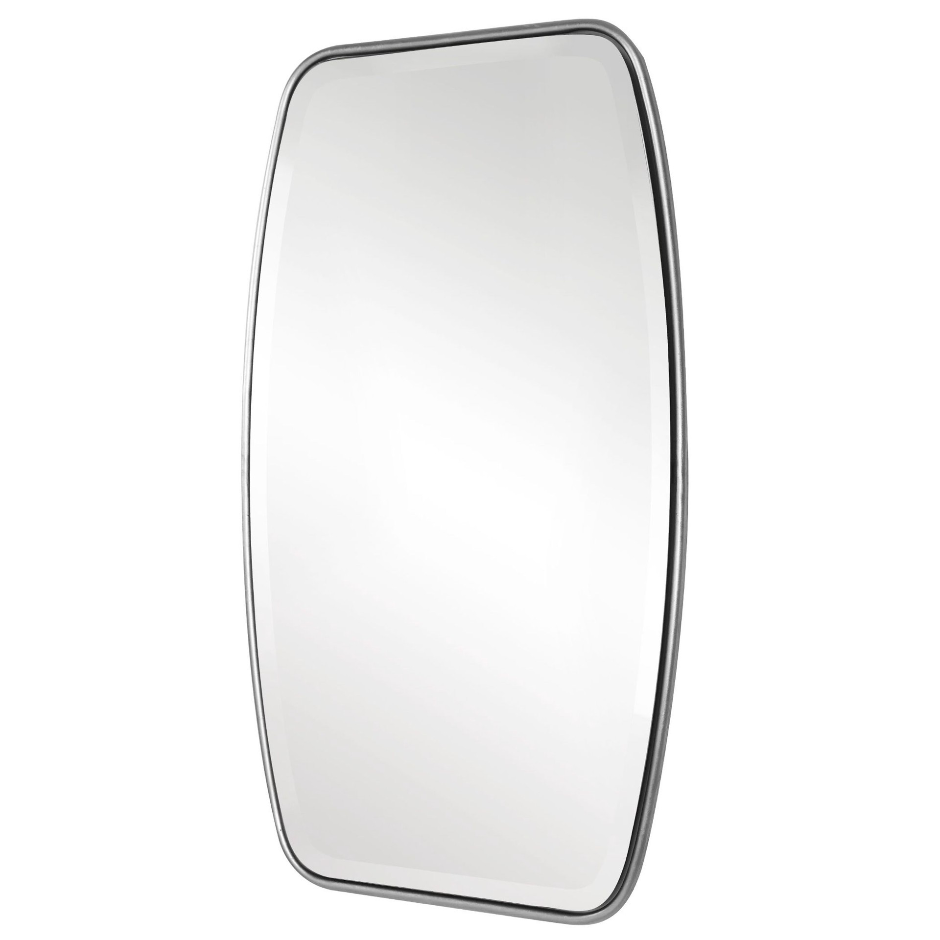 slide 3 of 6, allen + roth 21.125-in W x 36.125-in H Oval Silver Beveled Wall Mirror, 1 ct