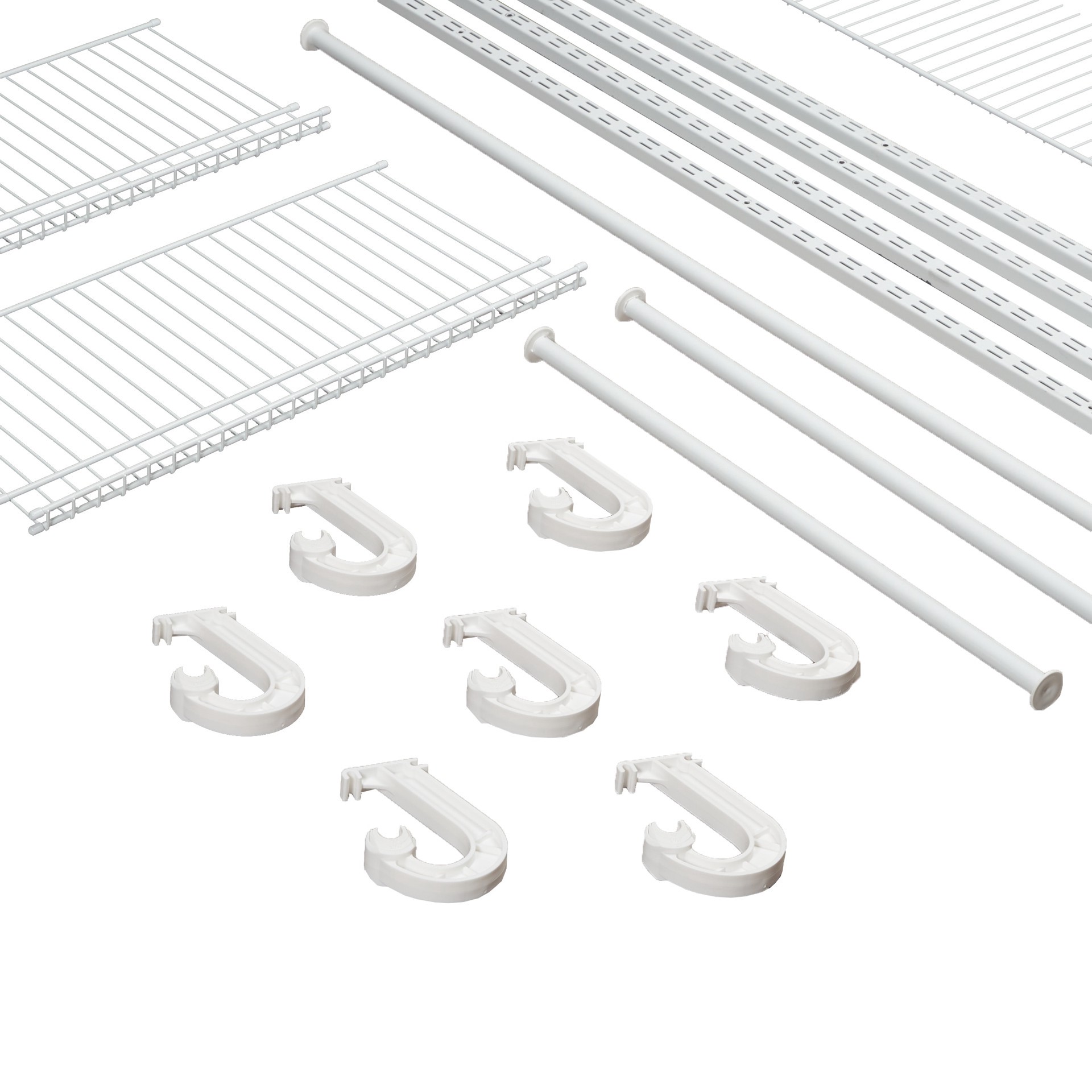 slide 4 of 6, Project Source TrackSmart 4-ft to 6-ft x 12-in White Wire Closet Kit, 1 ct