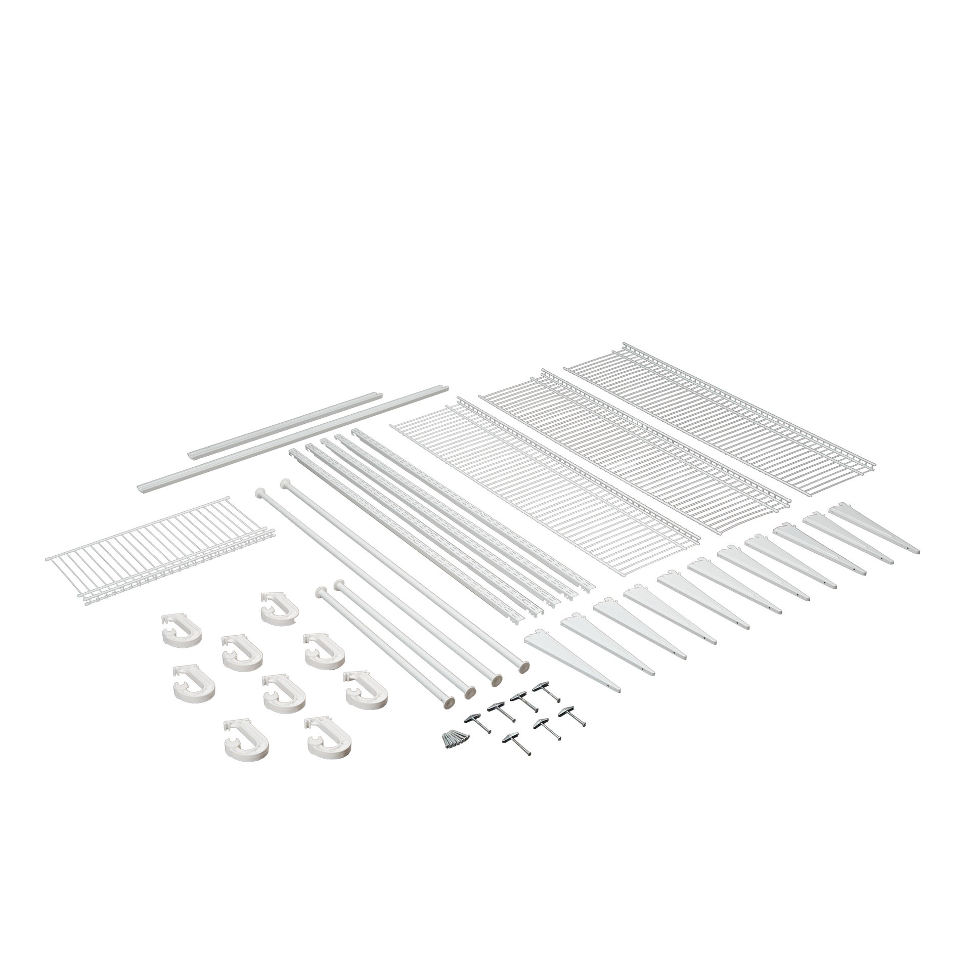 slide 3 of 6, Project Source TrackSmart 5-ft to 8-ft x 12-in White Wire Closet Kit, 1 ct