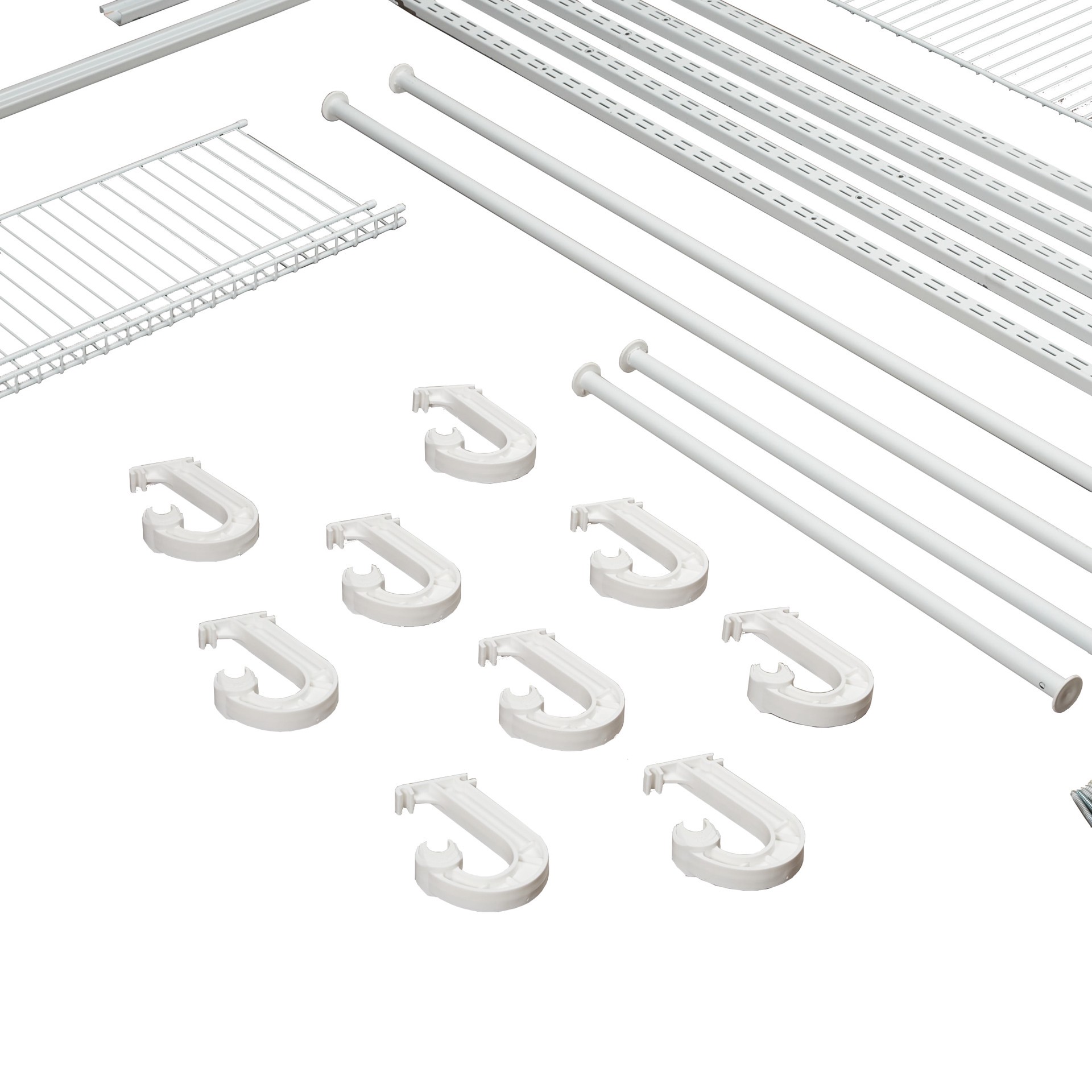 slide 4 of 6, Project Source TrackSmart 5-ft to 8-ft x 12-in White Wire Closet Kit, 1 ct