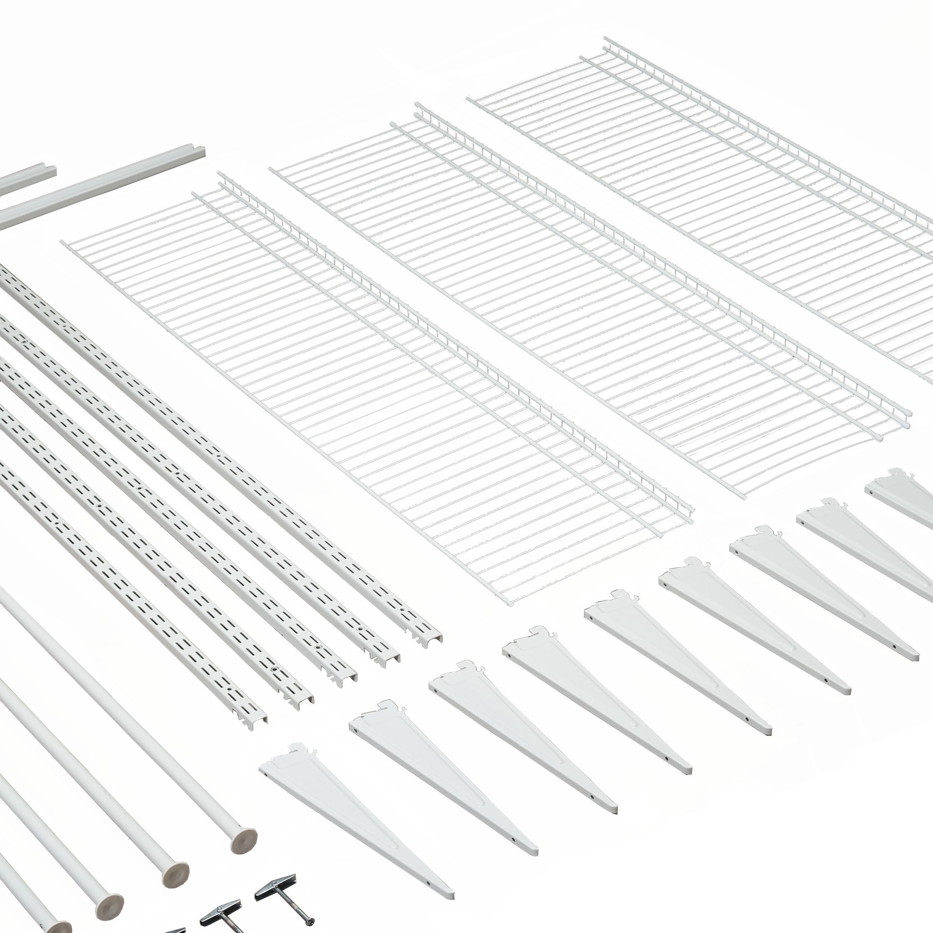 slide 5 of 6, Project Source TrackSmart 5-ft to 8-ft x 12-in White Wire Closet Kit, 1 ct