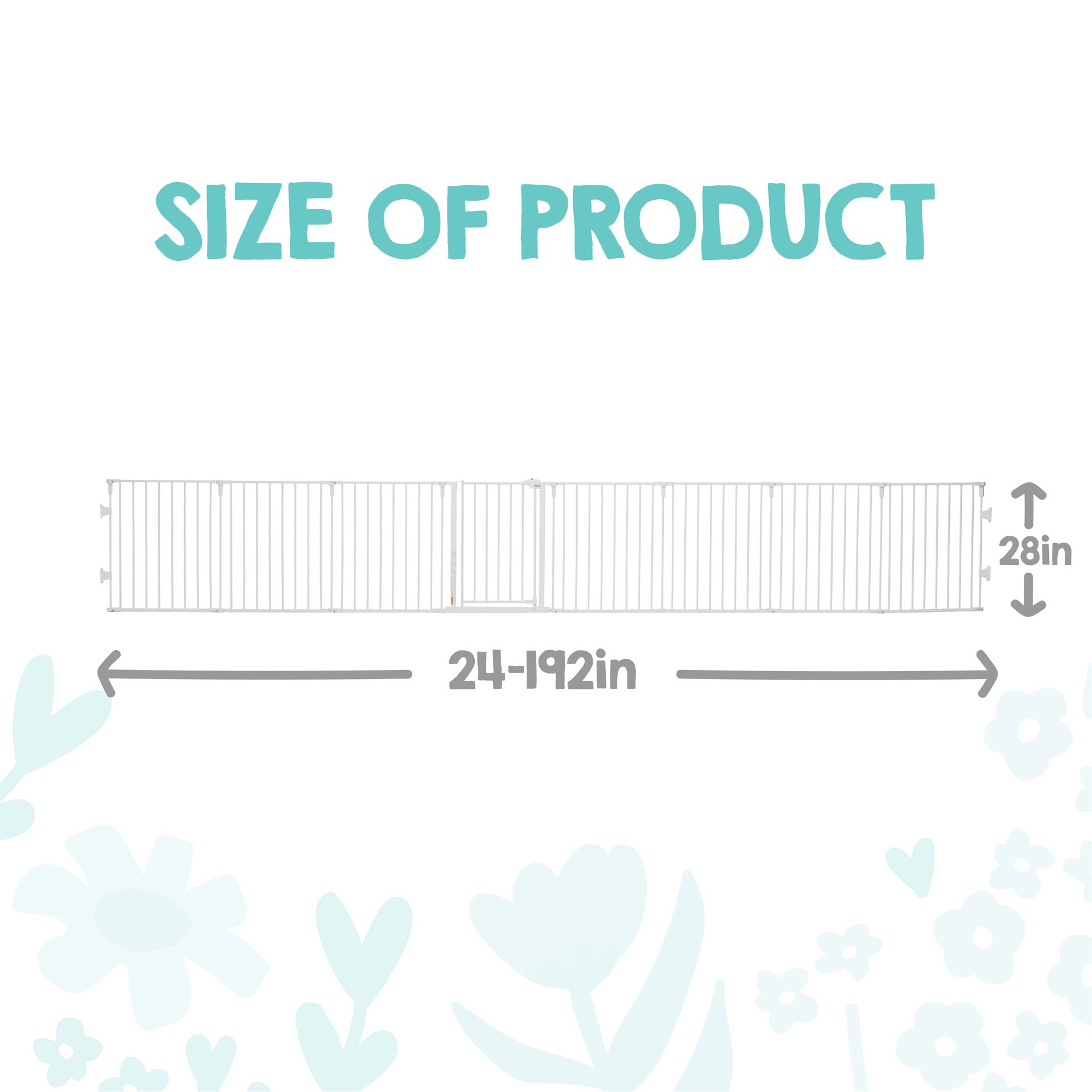 slide 2 of 6, Regalo 2 in 1 Super Wide Safety Gate Play Yard 192-in x 28-in Hardware Mounted White Metal Safety Gate, 1 ct