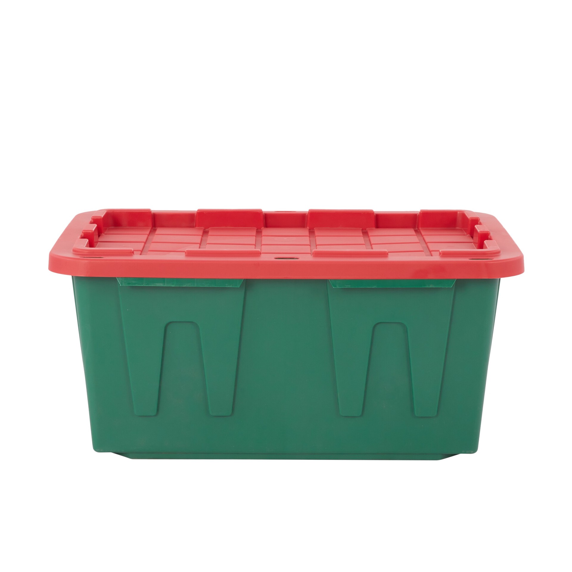 slide 3 of 6, Holiday Living Large 27 -Gallons ( 108 -Quarts ) Green Heavy Duty Stackable Tote with Standard Snap Lid, 1 ct