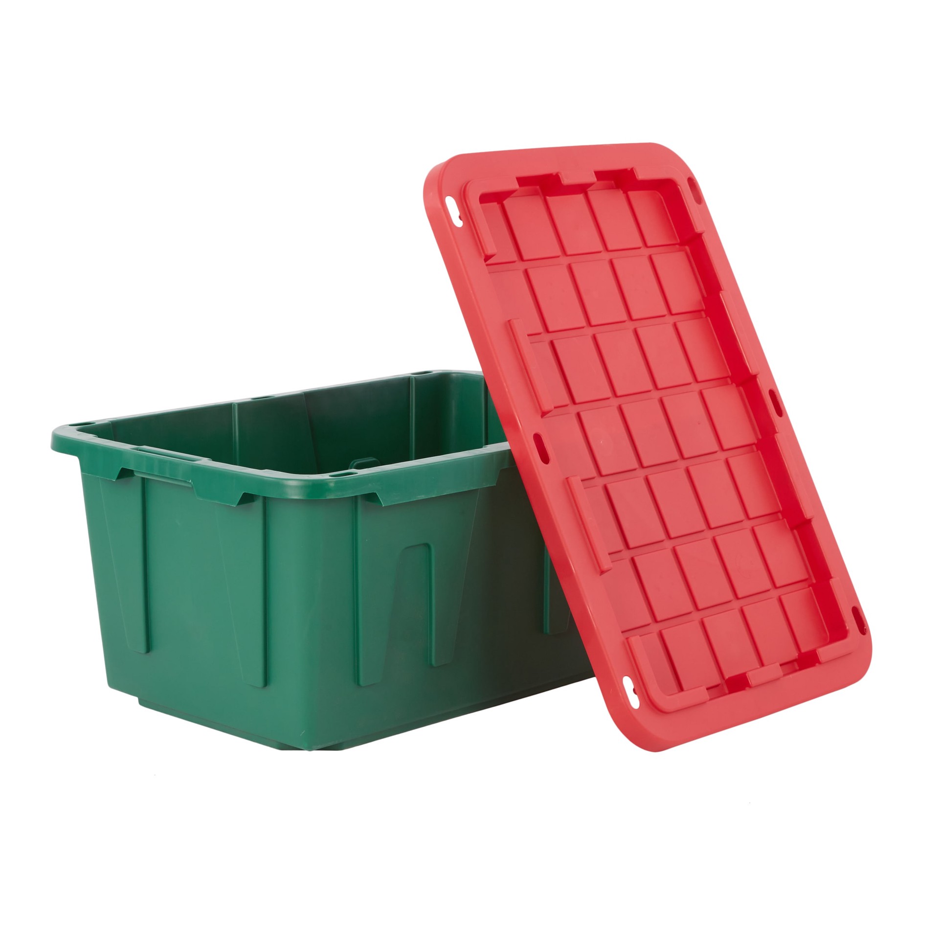 slide 5 of 6, Holiday Living Large 27 -Gallons ( 108 -Quarts ) Green Heavy Duty Stackable Tote with Standard Snap Lid, 1 ct
