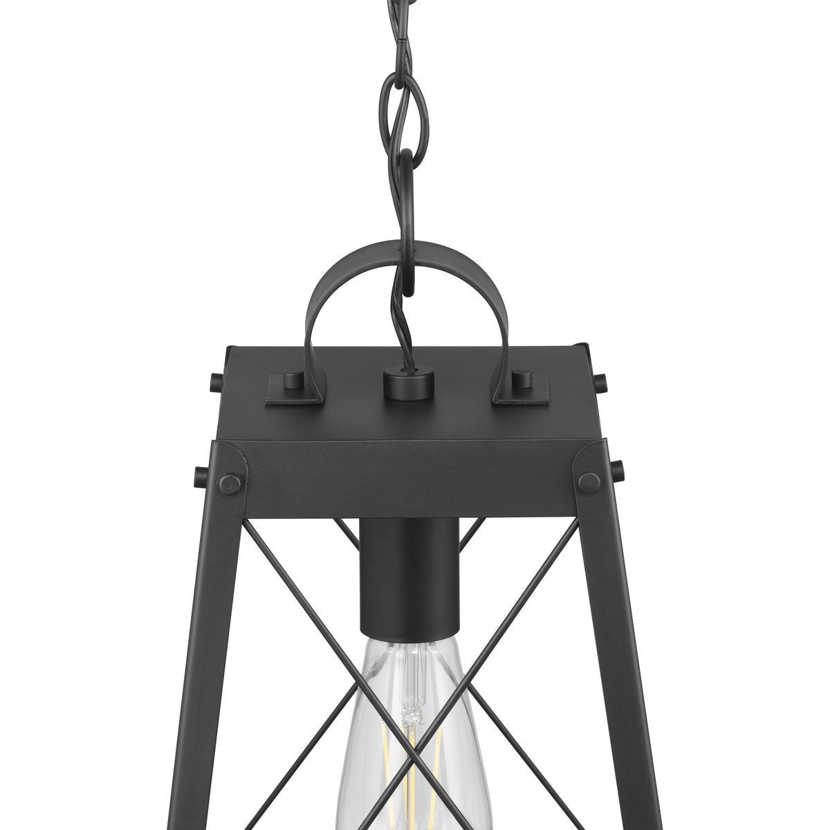 slide 4 of 6, Progress Lighting Bradberry 1 -Light Matte Black Farmhouse Square Small Hanging Pendant light, 1 ct
