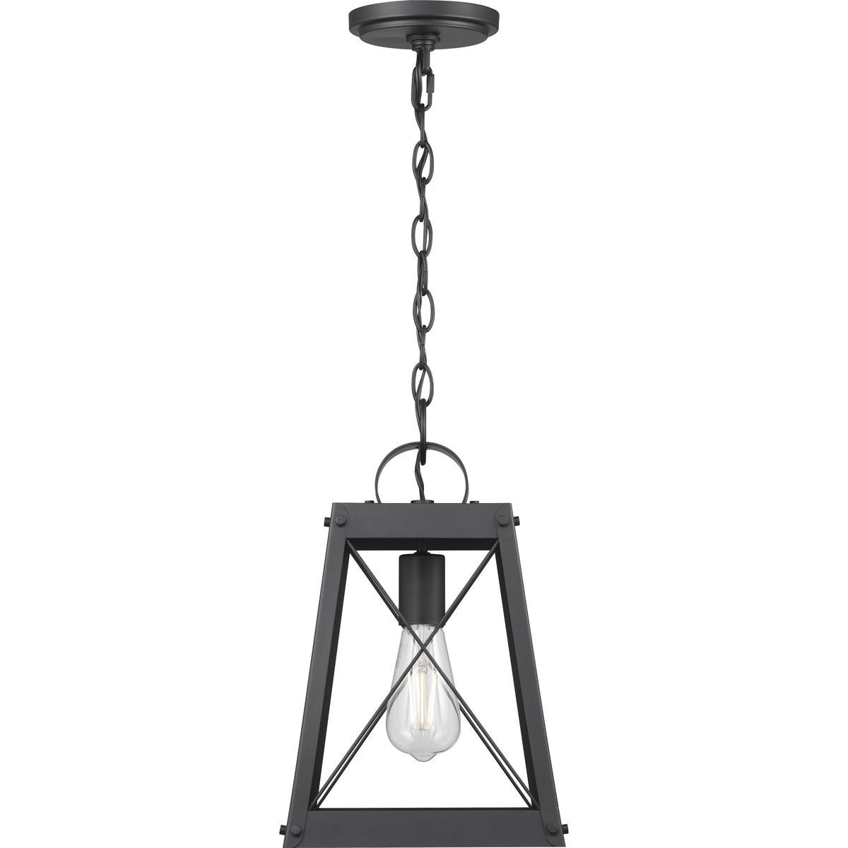 slide 5 of 6, Progress Lighting Bradberry 1 -Light Matte Black Farmhouse Square Small Hanging Pendant light, 1 ct