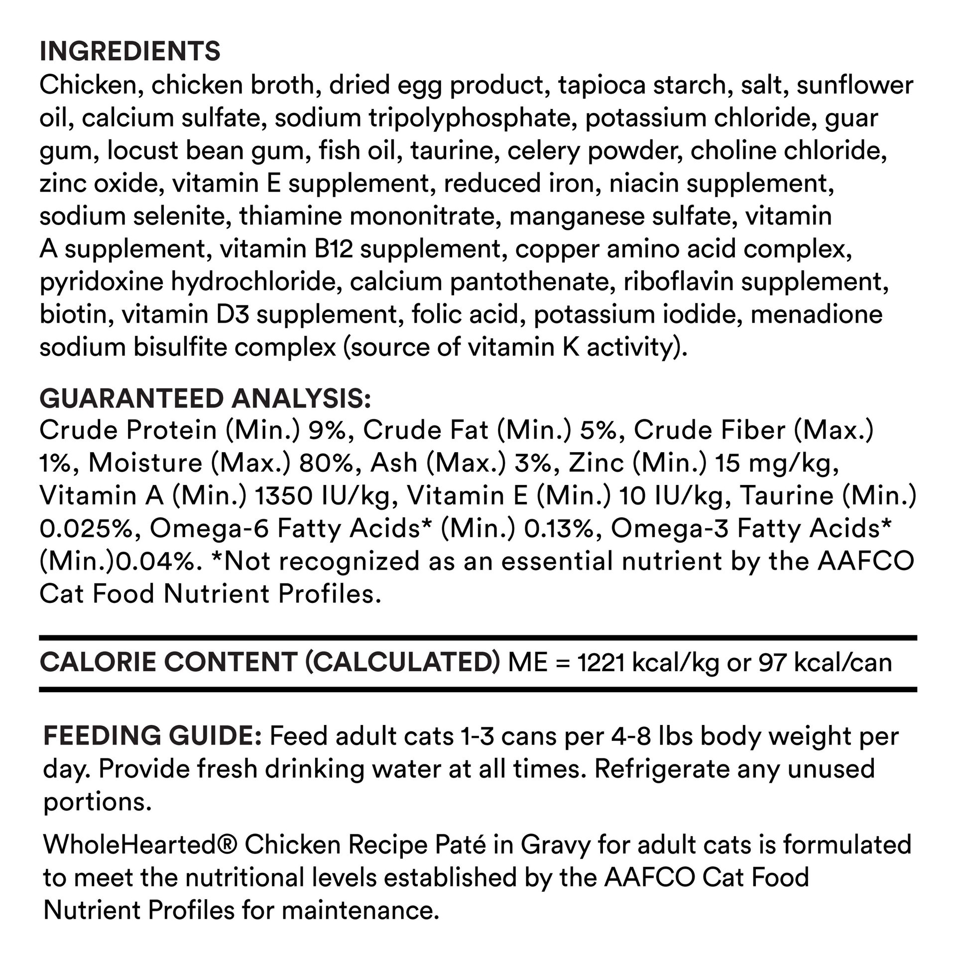 slide 5 of 5, WholeHearted Adult Chicken Cat Food, 1 ct