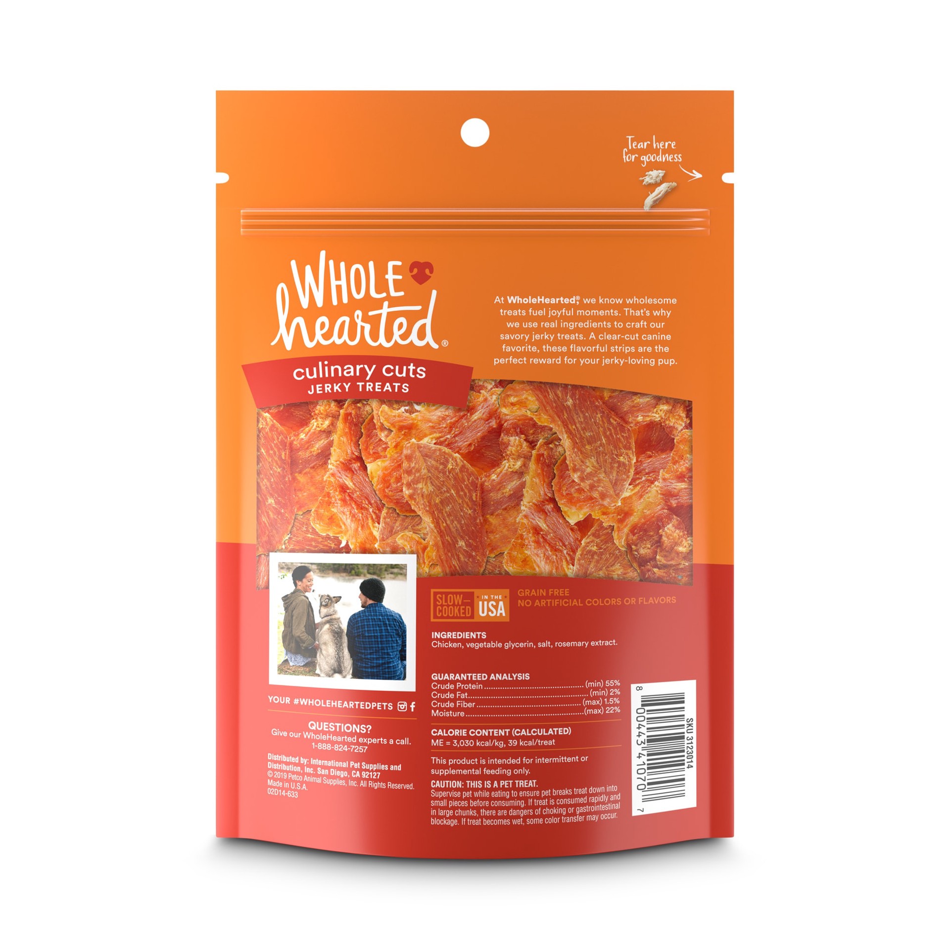 slide 2 of 5, WholeHearted 4 Ounce Chicken Jerky Snacks for Dog Chicken Flavor 4 Ounce(s), 1 ct