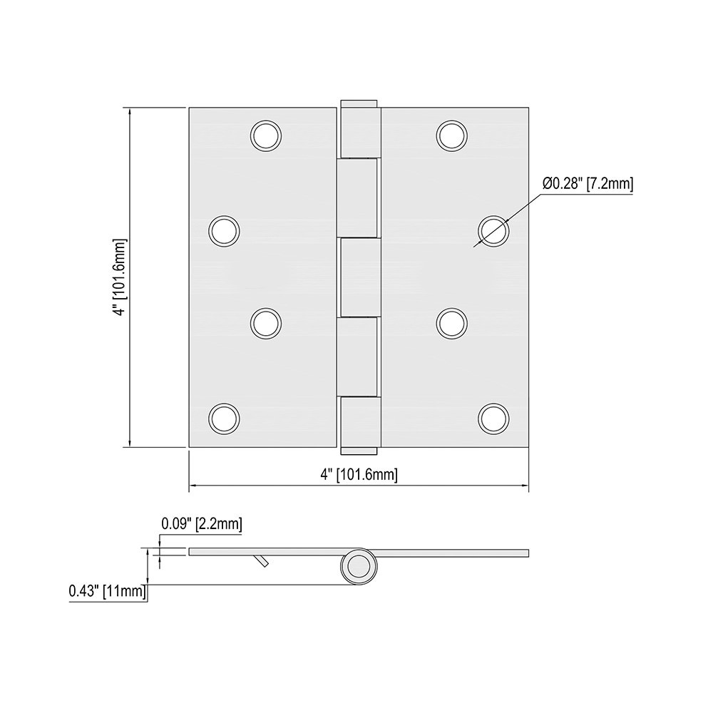 slide 5 of 6, RELIABILT Silent 4-in H Square Matte Black Mortise Interior Door Hinge, 1 ct