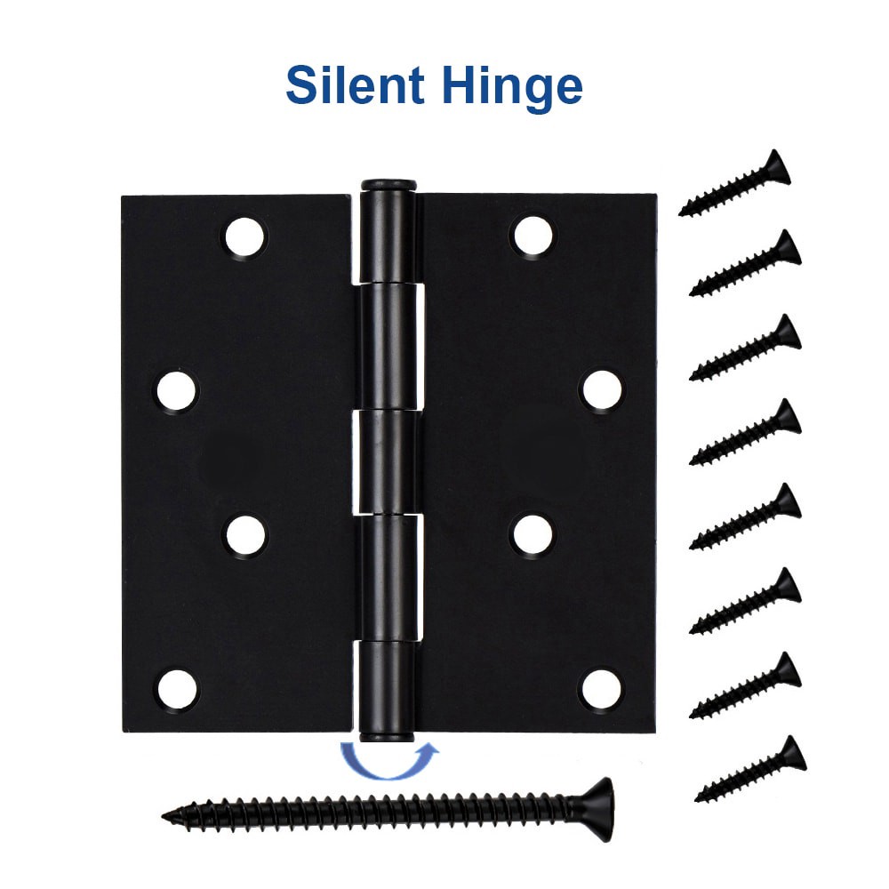 slide 1 of 6, RELIABILT Silent 4-in H Square Matte Black Mortise Interior Door Hinge, 1 ct