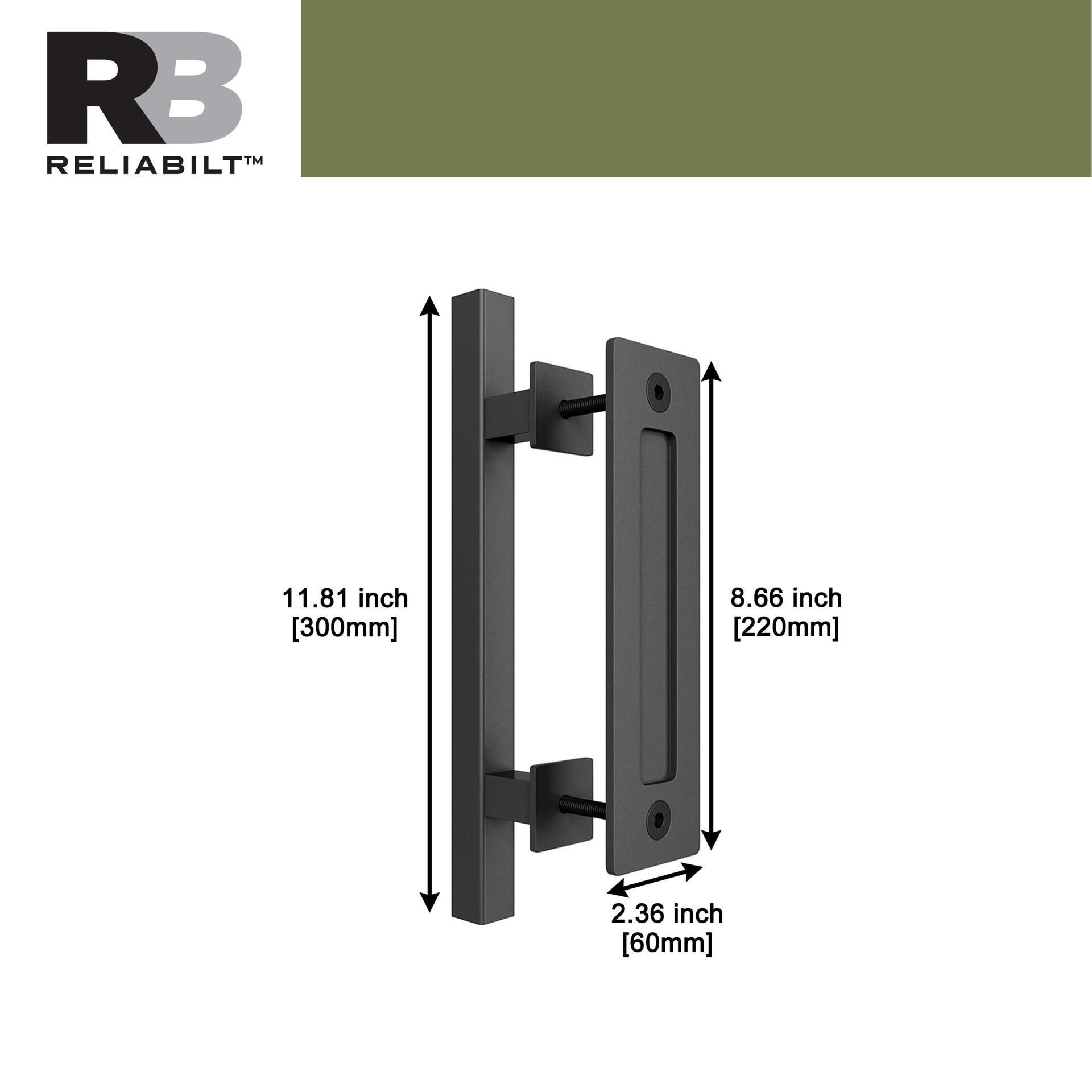 slide 3 of 6, RELIABILT Matte Black Indoor Single Double Barn door handle, 1 ct