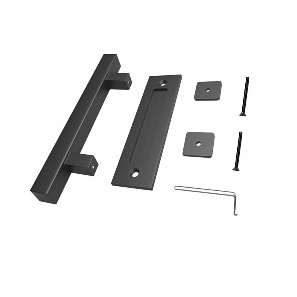 slide 3 of 6, RELIABILT Matte Black Indoor Single Double Barn door handle, 1 ct
