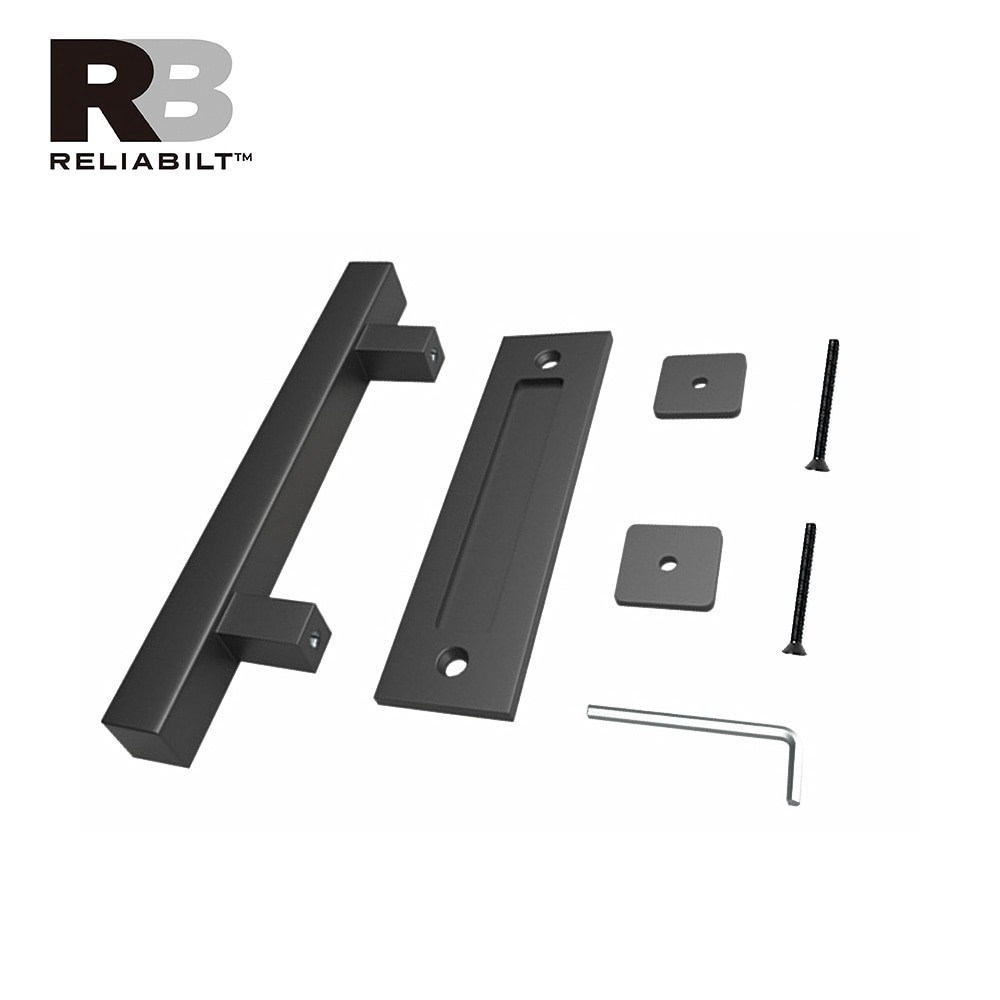 slide 4 of 6, RELIABILT Matte Black Indoor Single Double Barn door handle, 1 ct