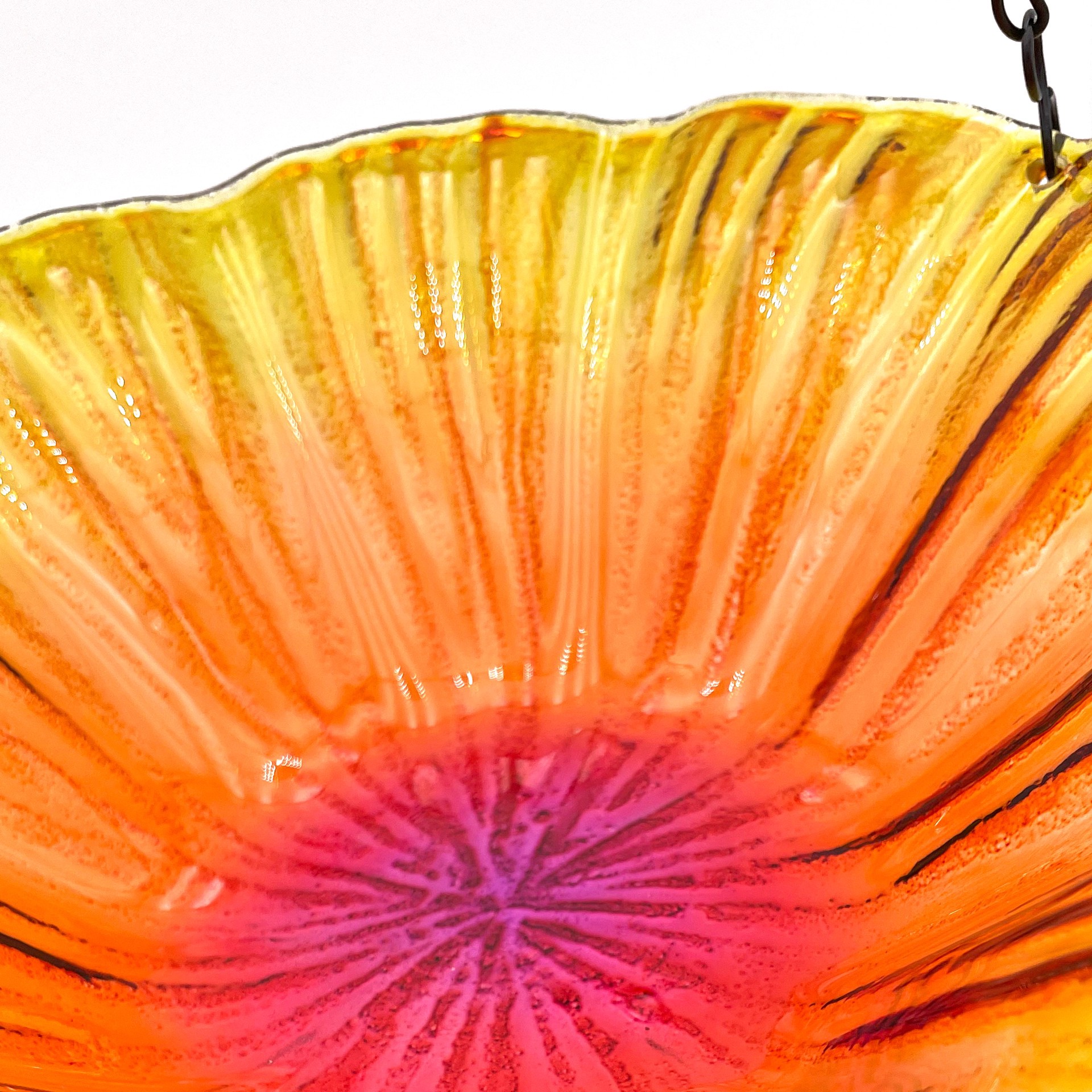 slide 3 of 6, Backyard Glory Hanging Glass 16.54-in H Yellow Glass Complete birdbath, 1 ct
