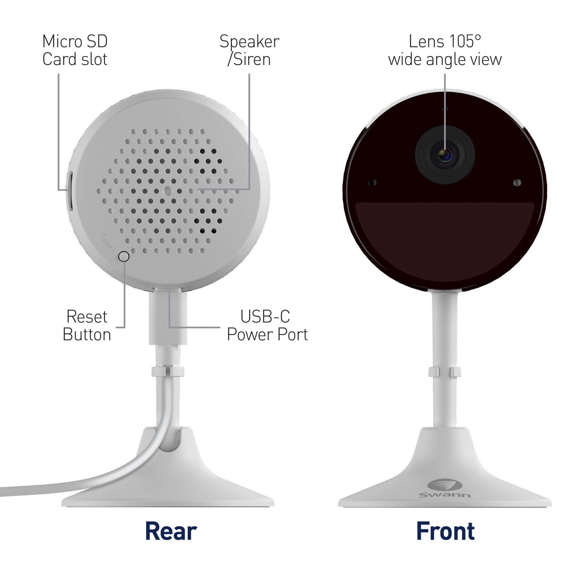 slide 5 of 6, Swann 2K Indoor Wi-Fi IP Digital Still Image Video Camera, 1 ct