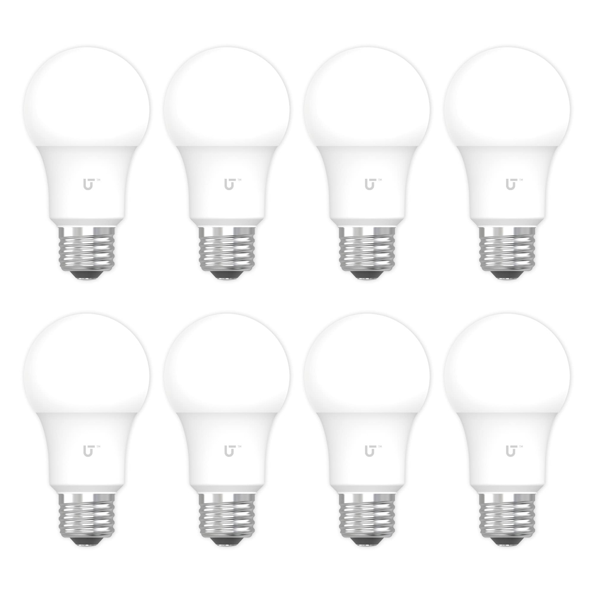 slide 1 of 6, Utilitech 60 -Watt EQ A19 Bright white E26 LED General purpose Light Bulb 8 -Pack, 1 ct
