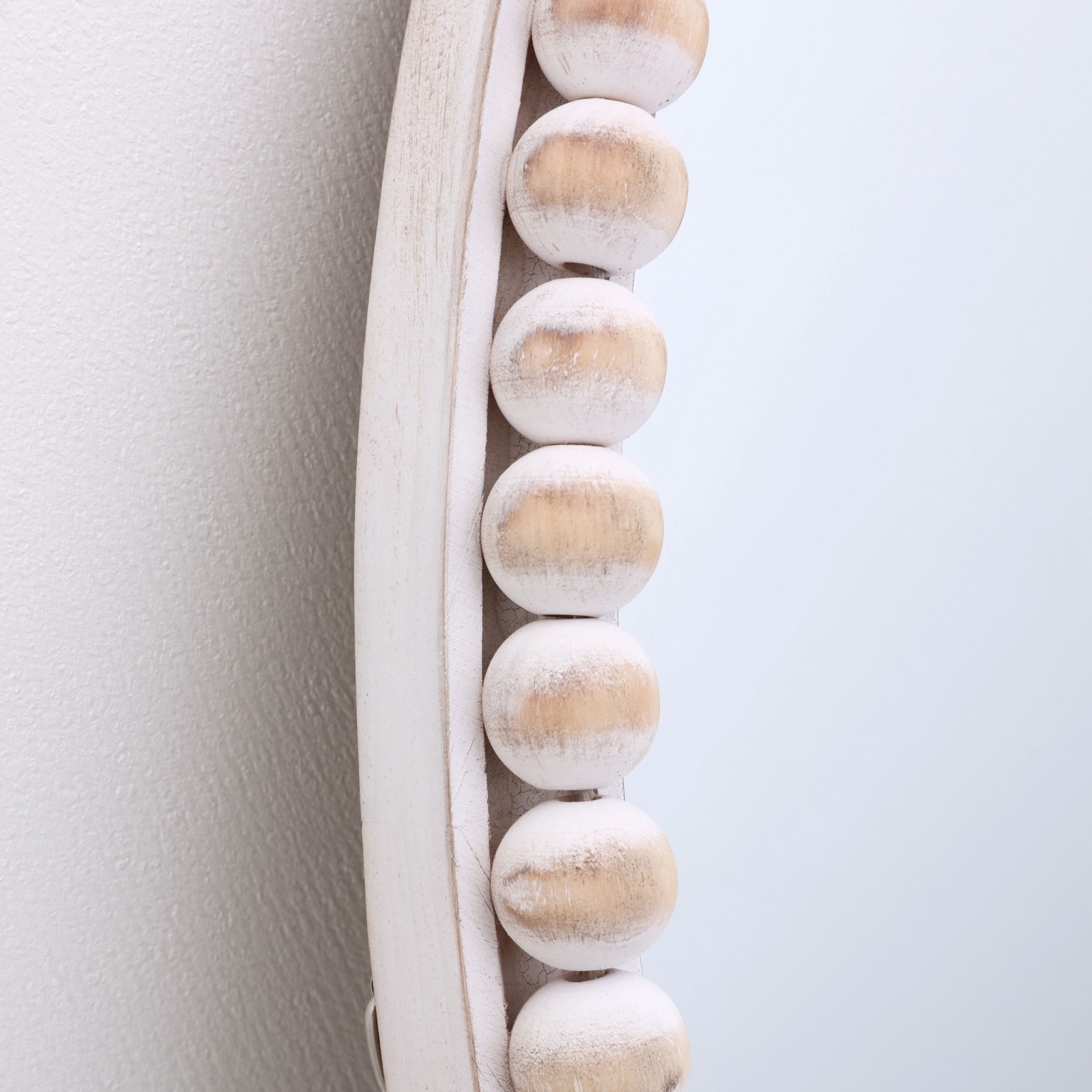 slide 6 of 6, allen + roth 27.5-in W x 30.0-in H Round White wash Framed Wall Mirror, 1 ct